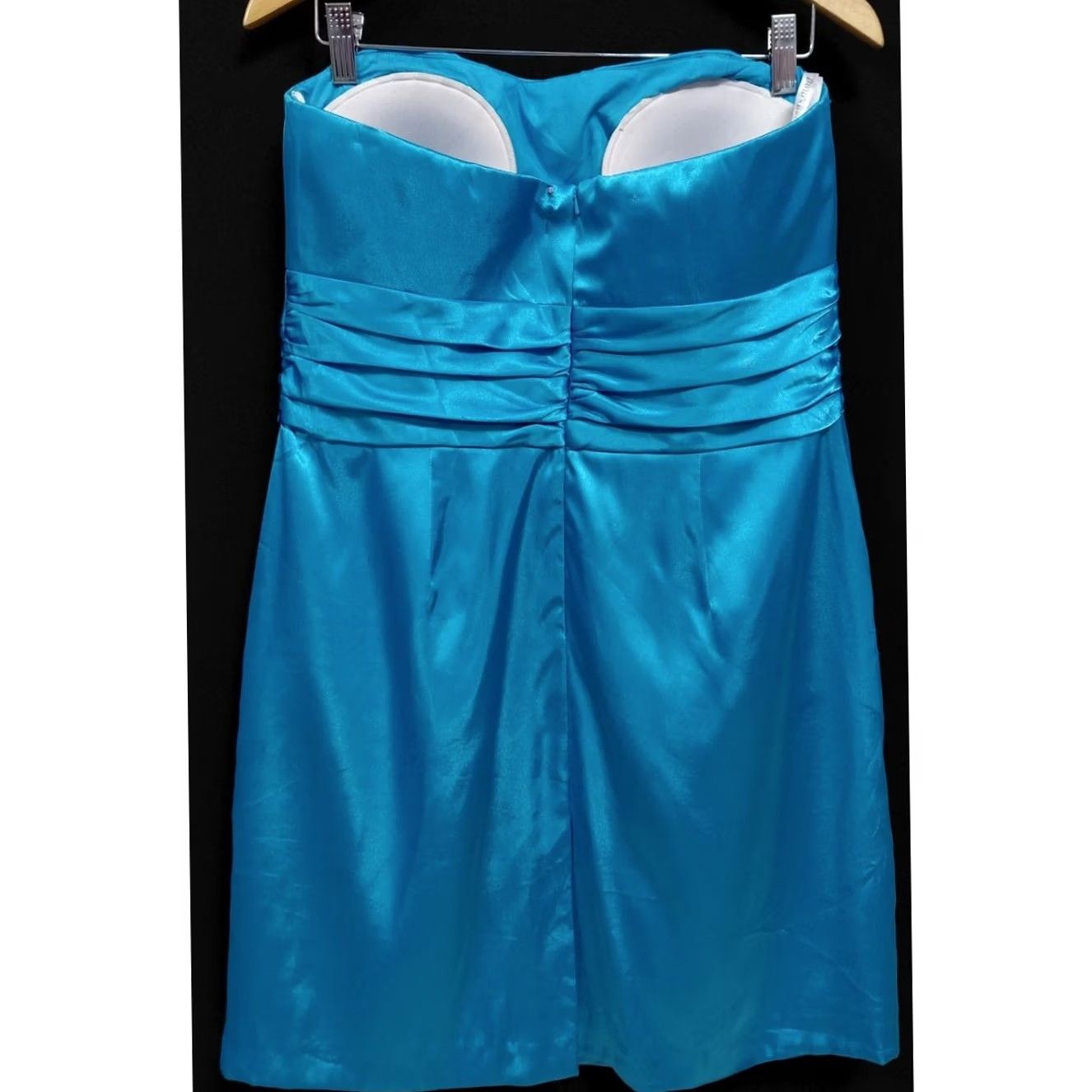 Vintage David's Bridal Blue Strapless Dress Solid Sleeveless Size 14 Size XL / US 12-14 / IT 48-50 - 2 Thumbnail