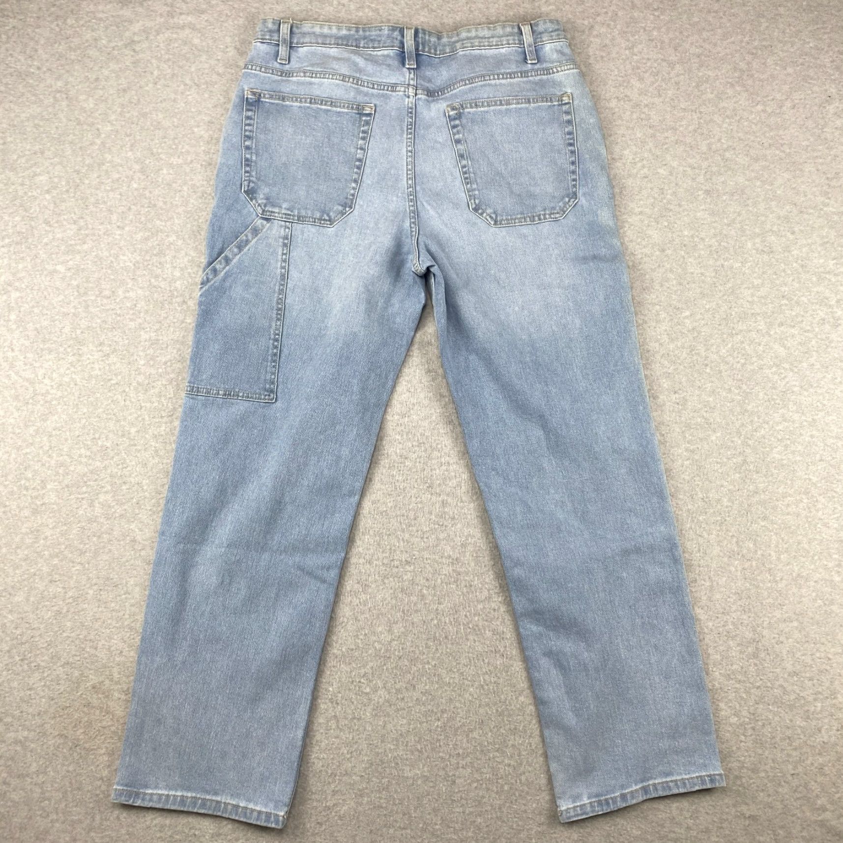Essentials Amazon Jeans Mens 34X30 Blue Straight Leg Pockets Light Denim Slim 5-Pocket Design Belt Loops Size US 34 / EU 50 - 2 Thumbnail