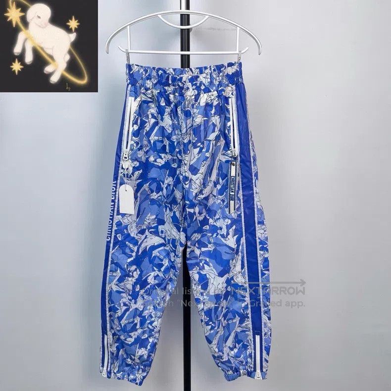 Dior Blue tie-dyed printed classic logo trousers