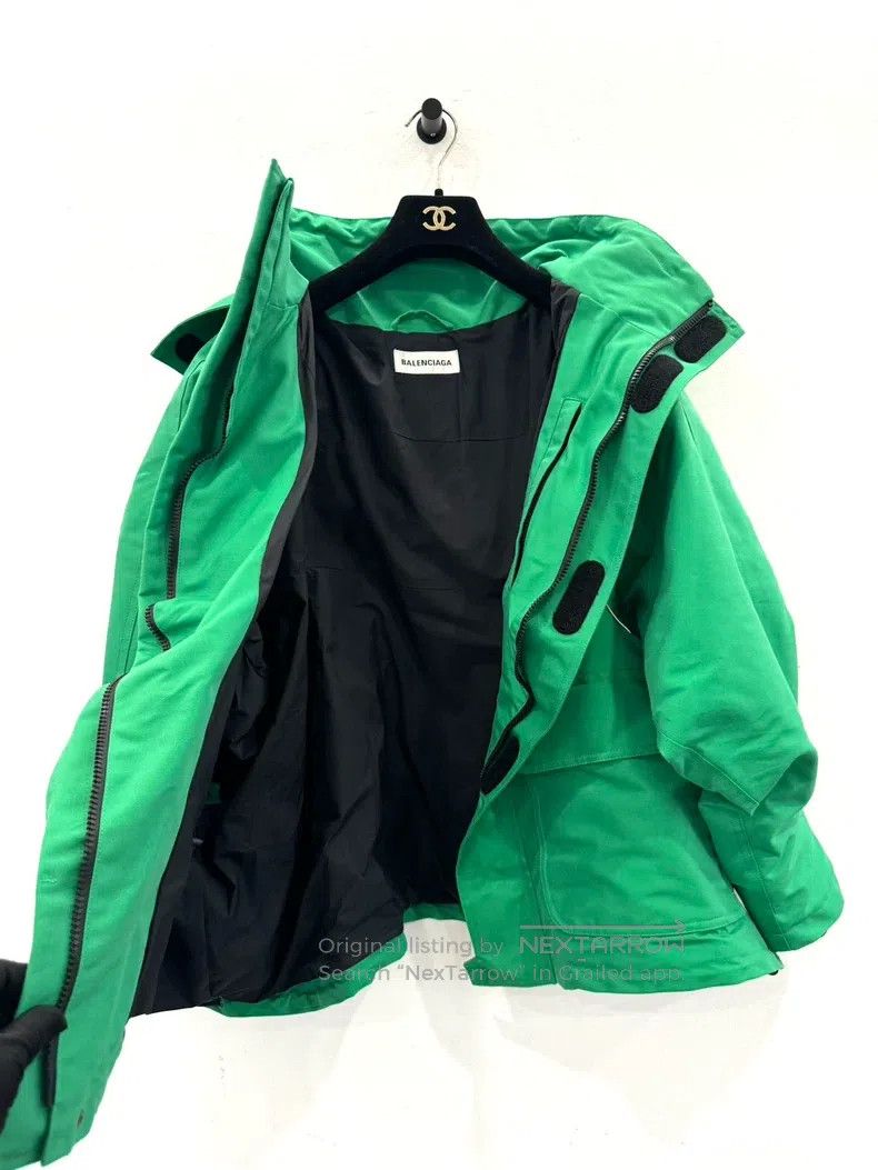 Balenciaga Balenciaga Green Waterproof Windbreaker Jacket Size XXS / US 00 / IT 34 - 4 Thumbnail