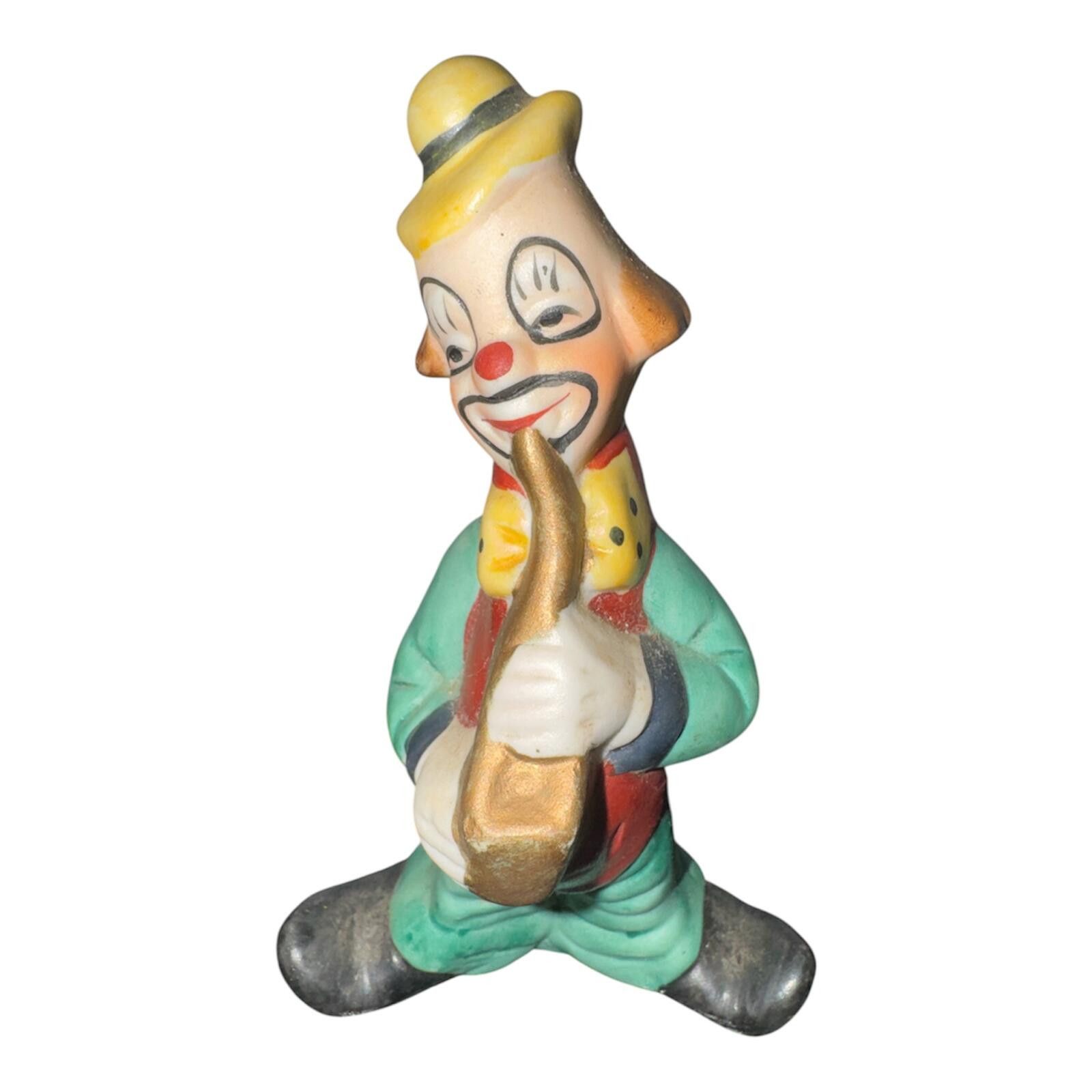 Unknown London Vintage Bisque Porcelain Clown Figurines Set of five 5.5" Size ONE SIZE - 4 Thumbnail