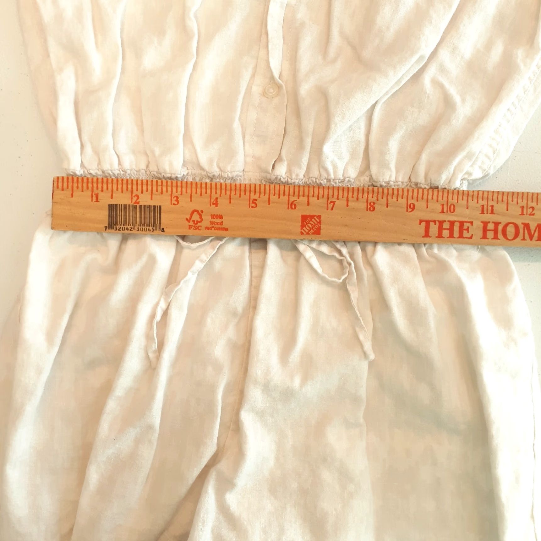 Victoria's Secret Victoria's Secret Romper XS White Collared Flax Blend Roll Tab Sleeve 2 in Inseam Womens Casual Short Overall Size 26" / US 2 / IT 38 - 4 Thumbnail