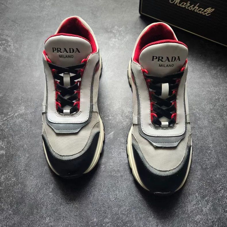 Prada Prada Black White Red Sneakers Size 8-2506 Size US 8 / EU 41 - 3 Thumbnail