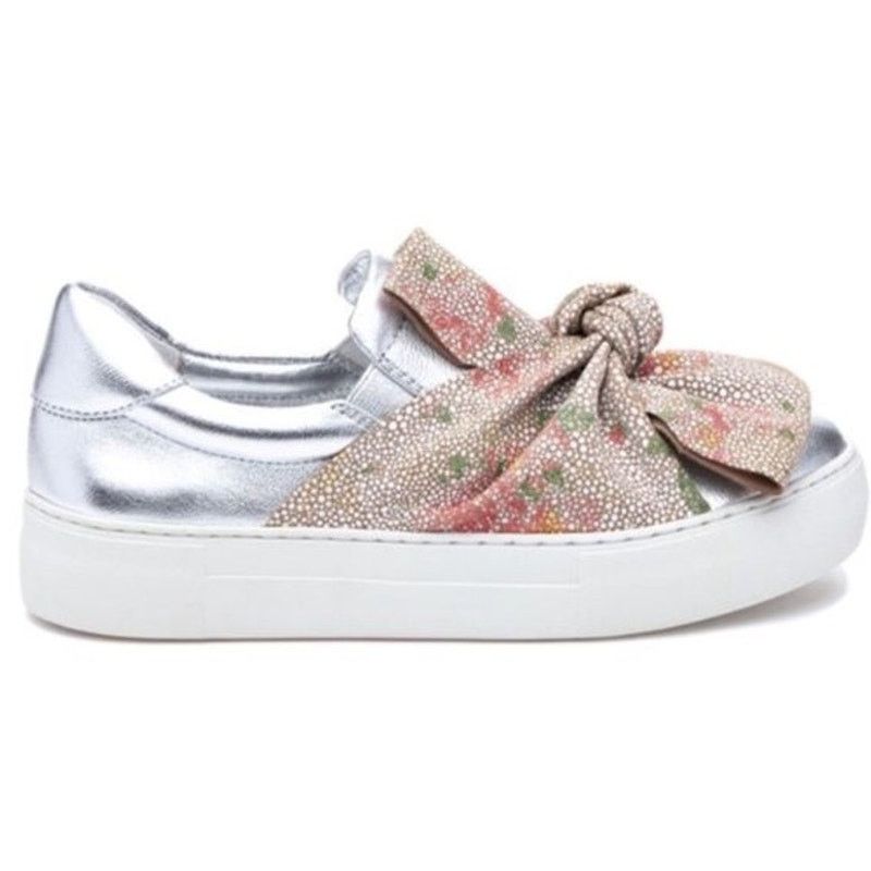 J/Slides J SLIDES Women's Silver Leather Sneakers Loafer | Size 10 Size US 10 / IT 40 - 5 Thumbnail