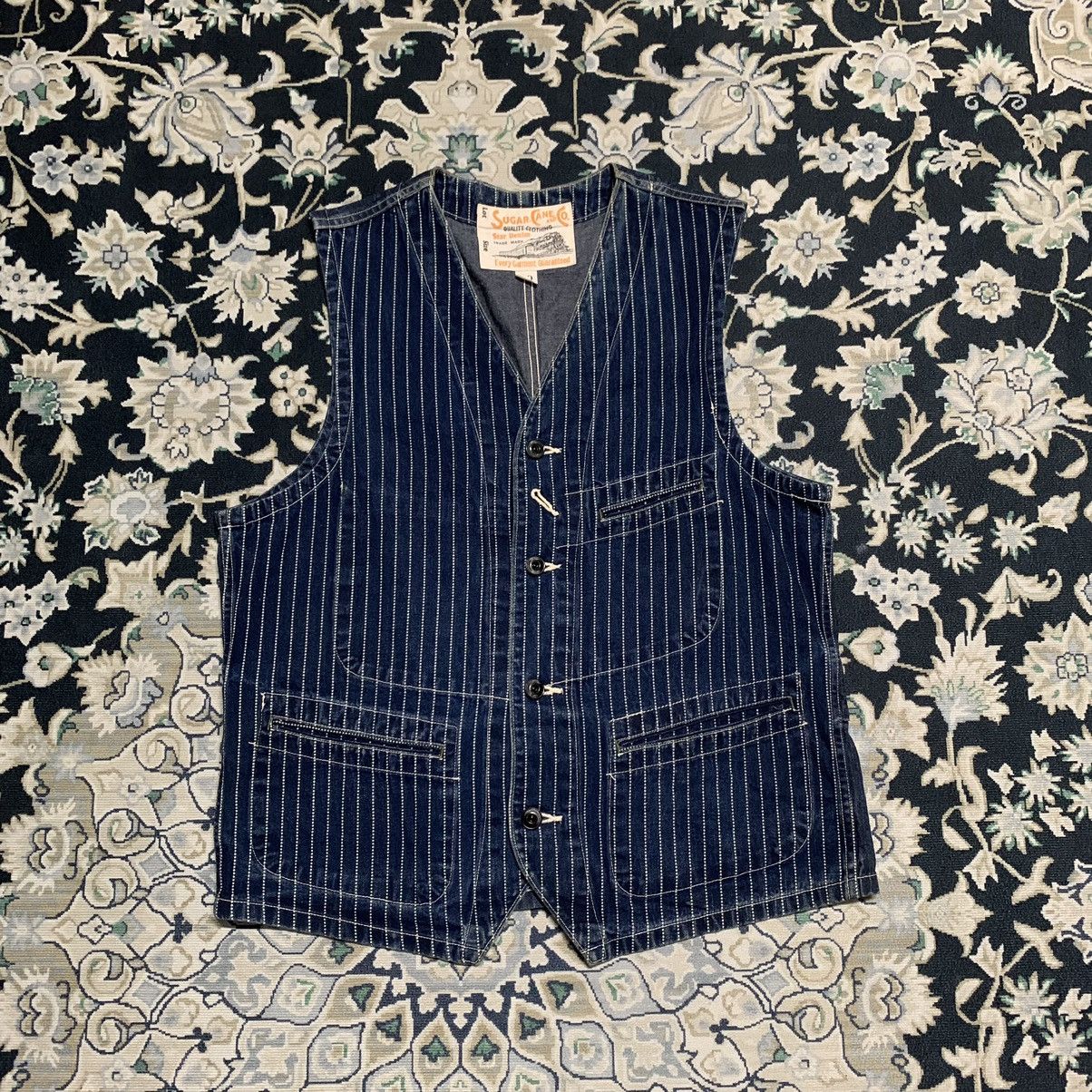 SUGAR CANE SC12654 9oz.WABASH STRIPE WORK VEST