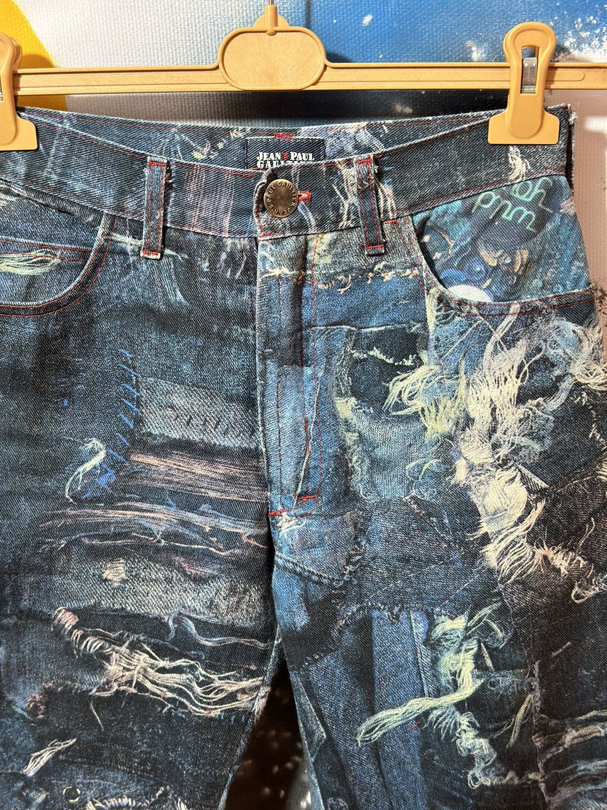 Japanese Brand × Jean Paul Gaultier 🩸RARE CRAZY🩸 Jean Paul Gaultier Insane Jeans Pants Size 27" / US 4 / IT 40 - 8 Thumbnail