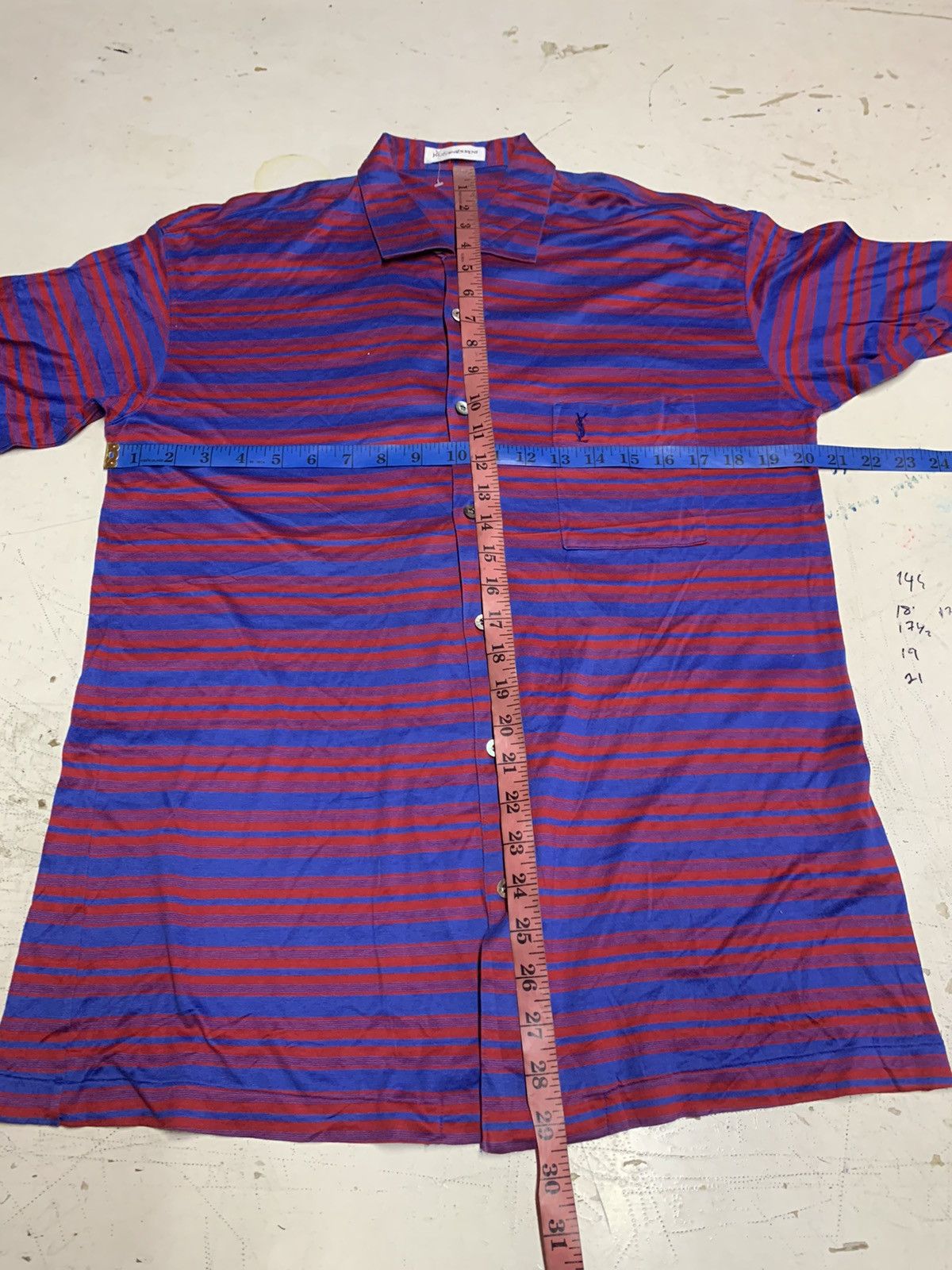 Yves Saint Laurent YSL men striped shorts sleeve Size US M / EU 48-50 / 2 - 17 Thumbnail