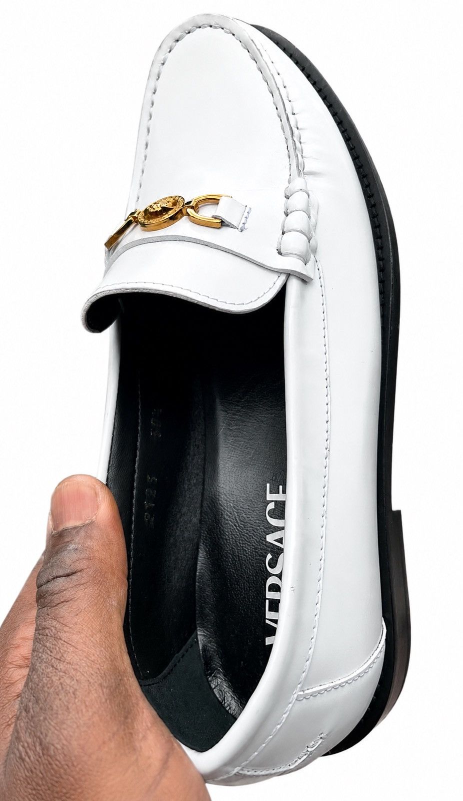 Versace Authentic Versace Medusa Leather Flats White Gold Size 8 Size US 8 / EU 41 - 6 Thumbnail