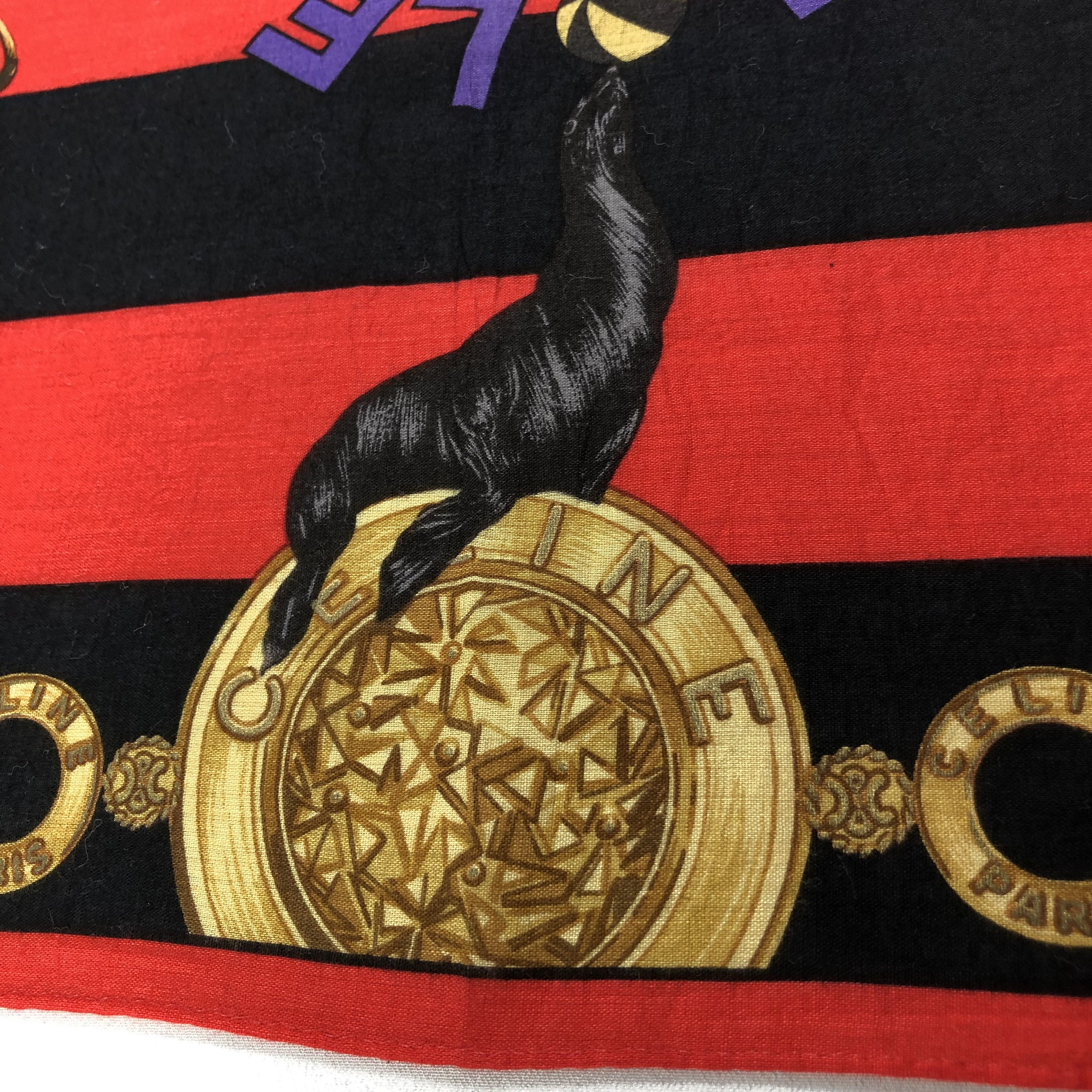 Celine Celine Circus Handkerchief Neckerchief Bandana H1719 Size ONE SIZE - 6 Thumbnail