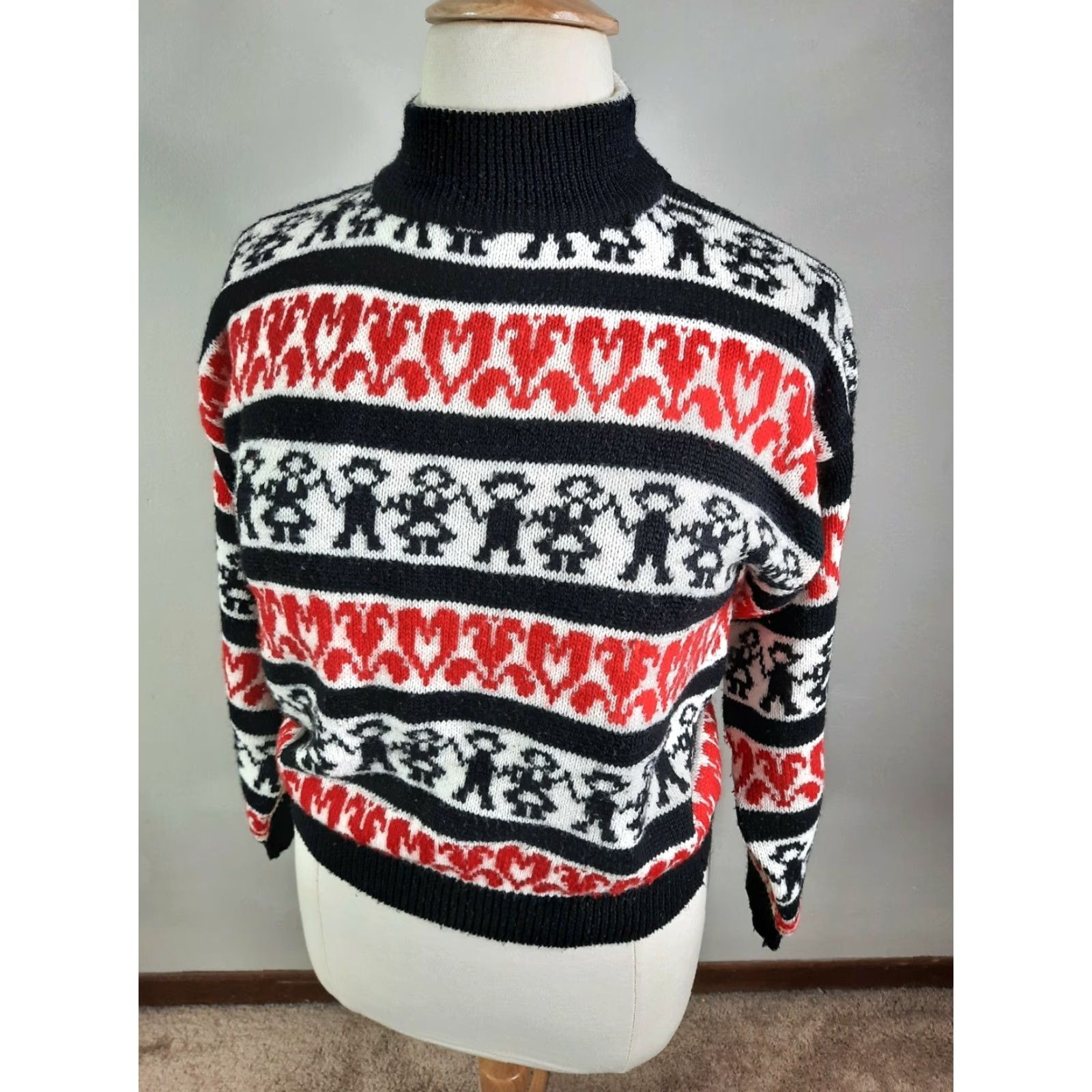 Vintage VINTAGE Words Boy Girl Hearts Love Turtleneck Oversized Sweater Womens Large S4C Size L / US 10 / IT 46 - 2 Thumbnail