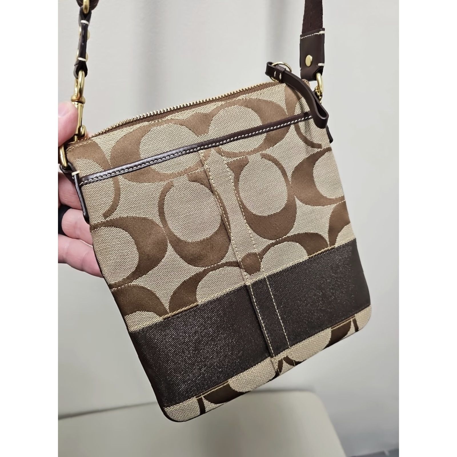 Coach COACH H0749-40758 SIGNATURE TOP ZIP CROSS BODY SWINGPACK BAG PURSE HANDBAG BROWN Size S / US 4 / IT 40 - 2 Thumbnail