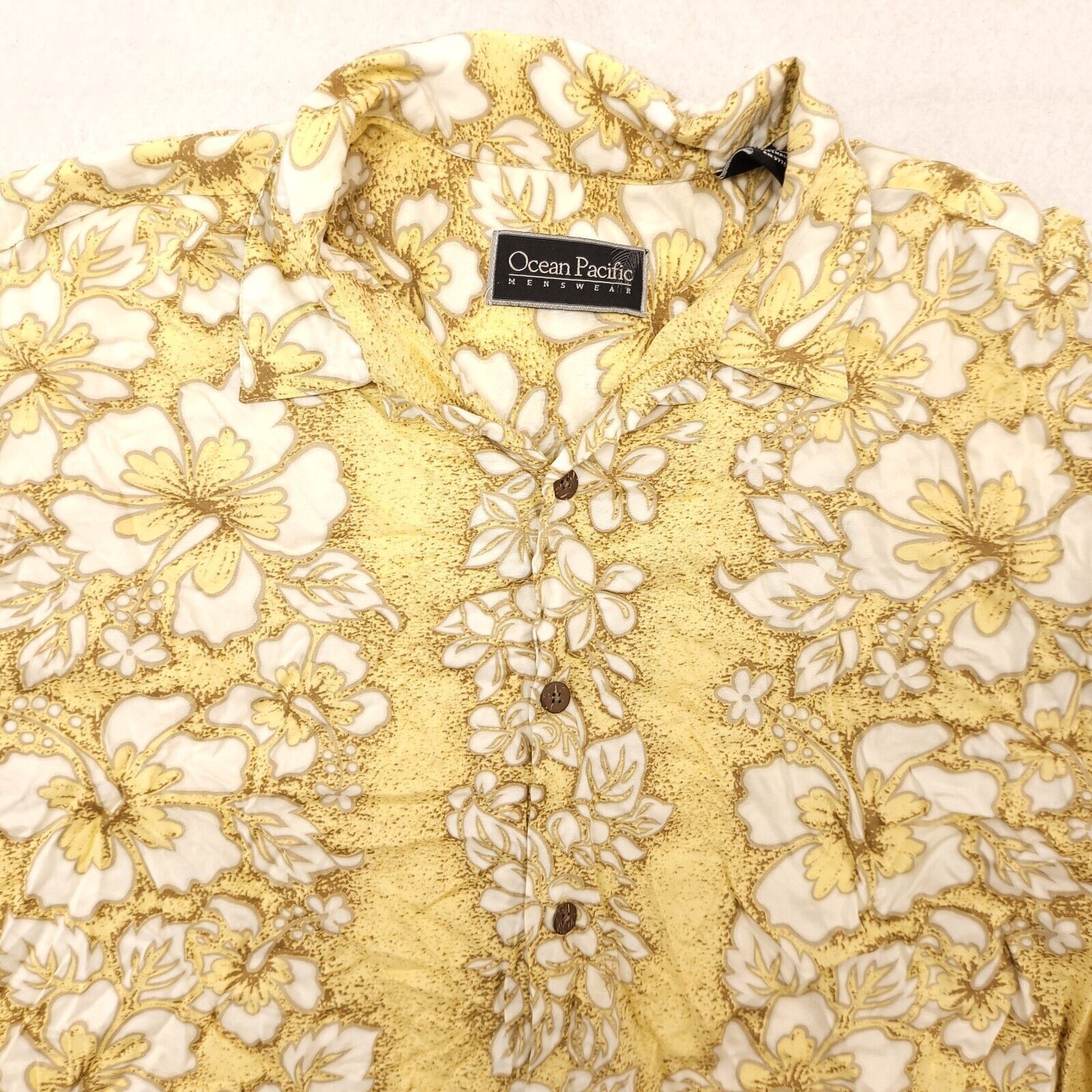 Ocean Pacific Ocean Pacific Button Up Shirt Adult Mens Size Large L Yellow Size US L / EU 52-54 / 3 - 1 Thumbnail