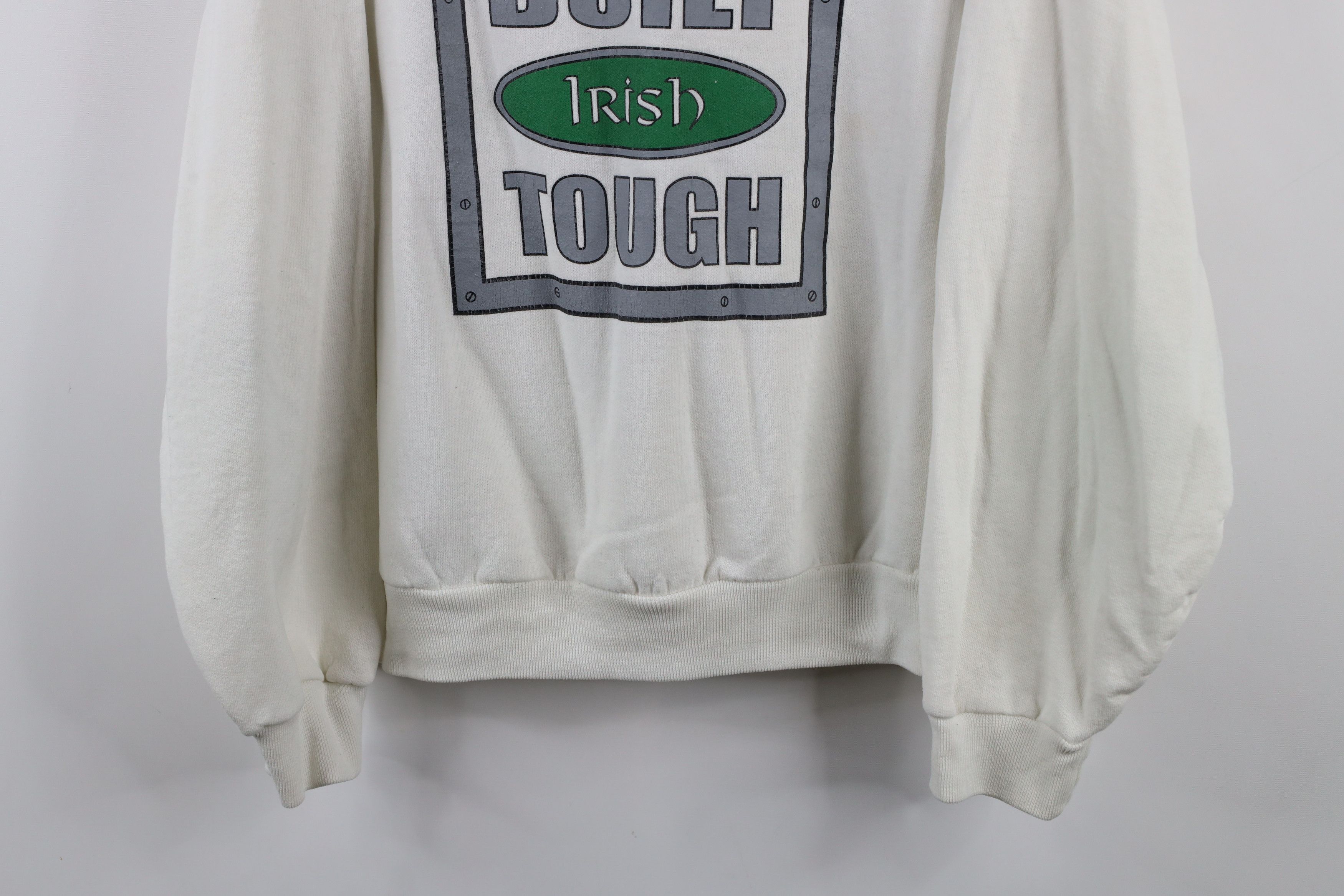 Vintage Vintage 90s Kellys Irish Bar Built Tough Sweatshirt White Size US M / EU 48-50 / 2 - 3 Thumbnail
