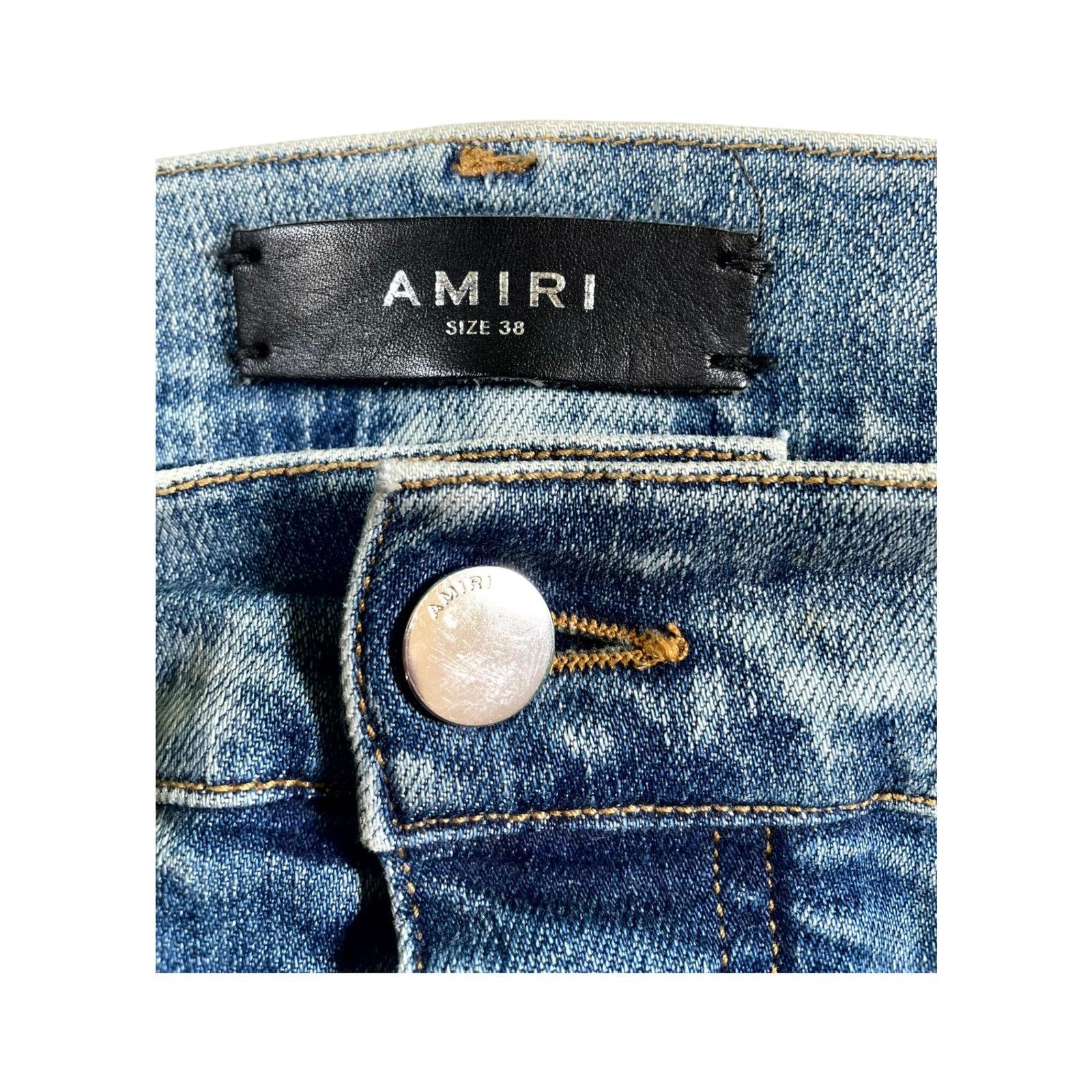 Amiri Amiri "Suede MA Logo" Light Wash Jeans Size US 38 / EU 54 - 6 Thumbnail