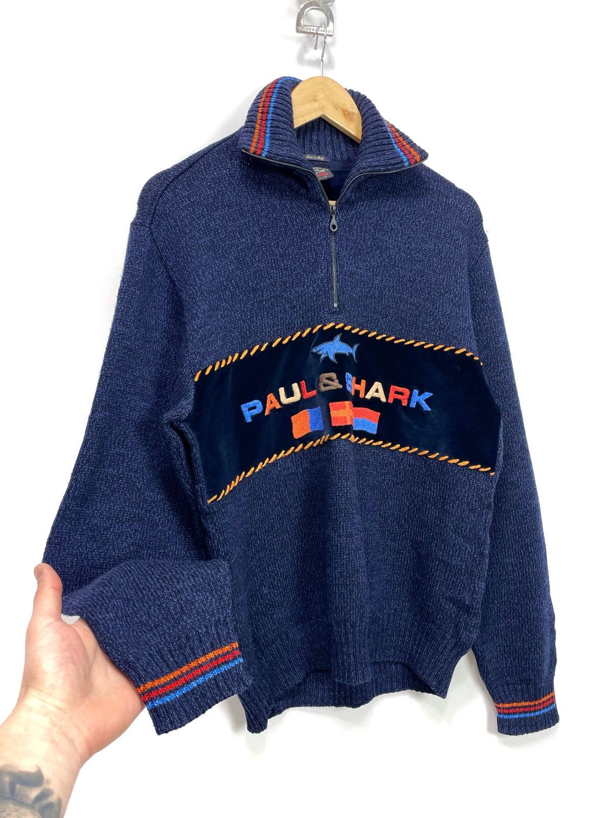 Paul & Shark Vintage Paul & Shark Yachting 1/4 Zip Wool Sweater - Size S Size US S / EU 44-46 / 1 - 4 Thumbnail