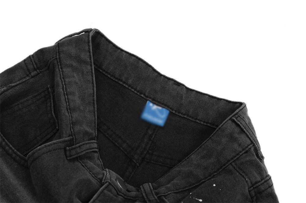 Japanese Brand × Jean Men's trendy punk workwear loose ink-splashed scimitar jeans Size US 32 / EU 48 - 4 Thumbnail