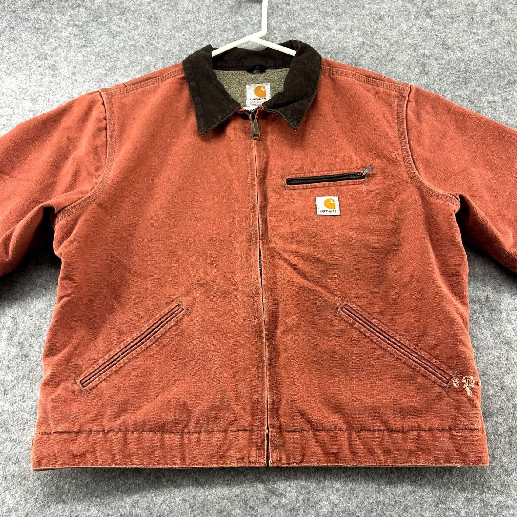 Carhartt VINTAGE Carhartt J97 Jacket Women L Pink Salmon Detroit Sherpa Lined W J097 VRS Rose Size L / US 10 / IT 46 - 2 Thumbnail