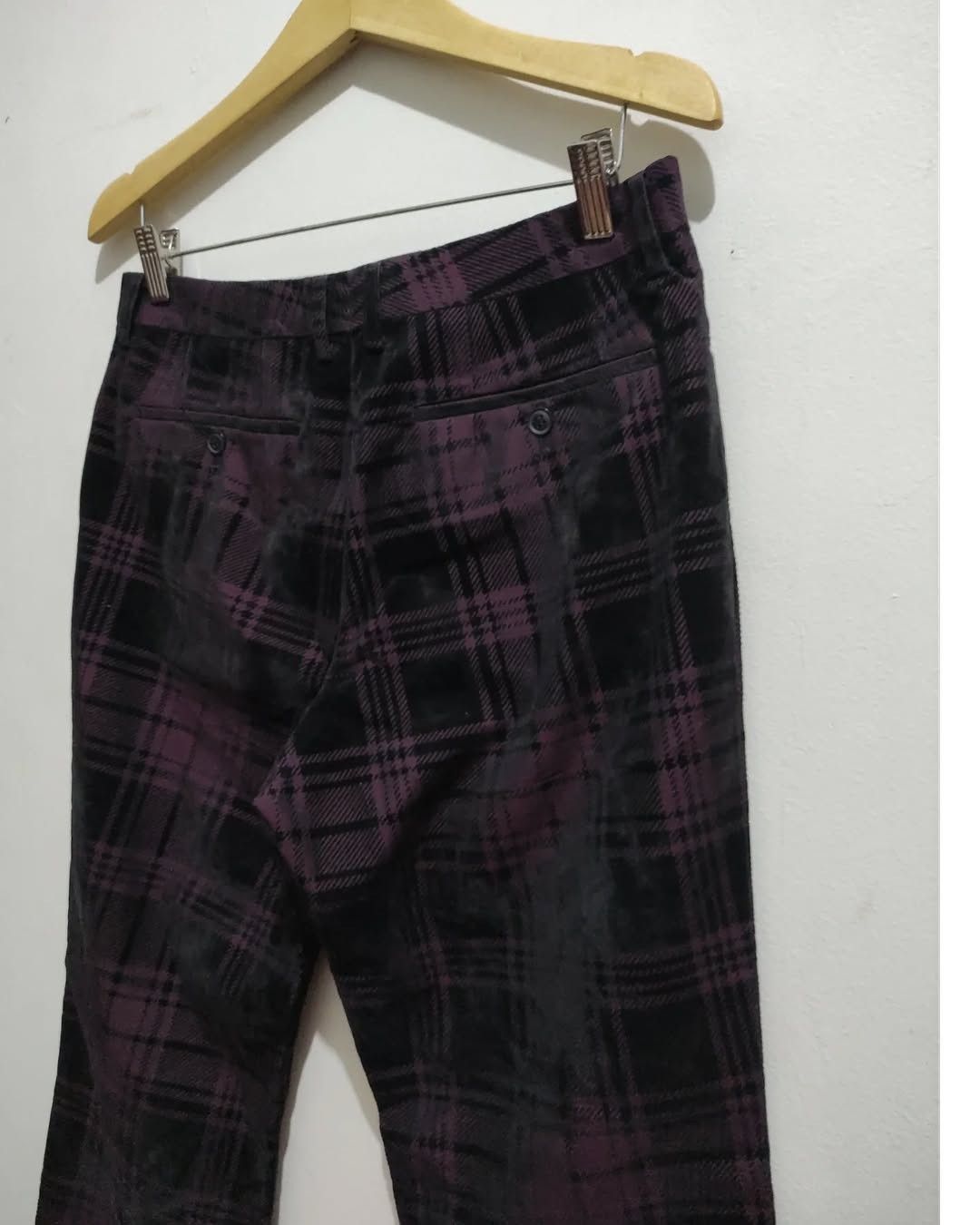 Japanese Brand × Nicole Club Vintage Monsieur Nicole Plaid Velvet Trouser pants Size US 32 / EU 48 - 7 Thumbnail