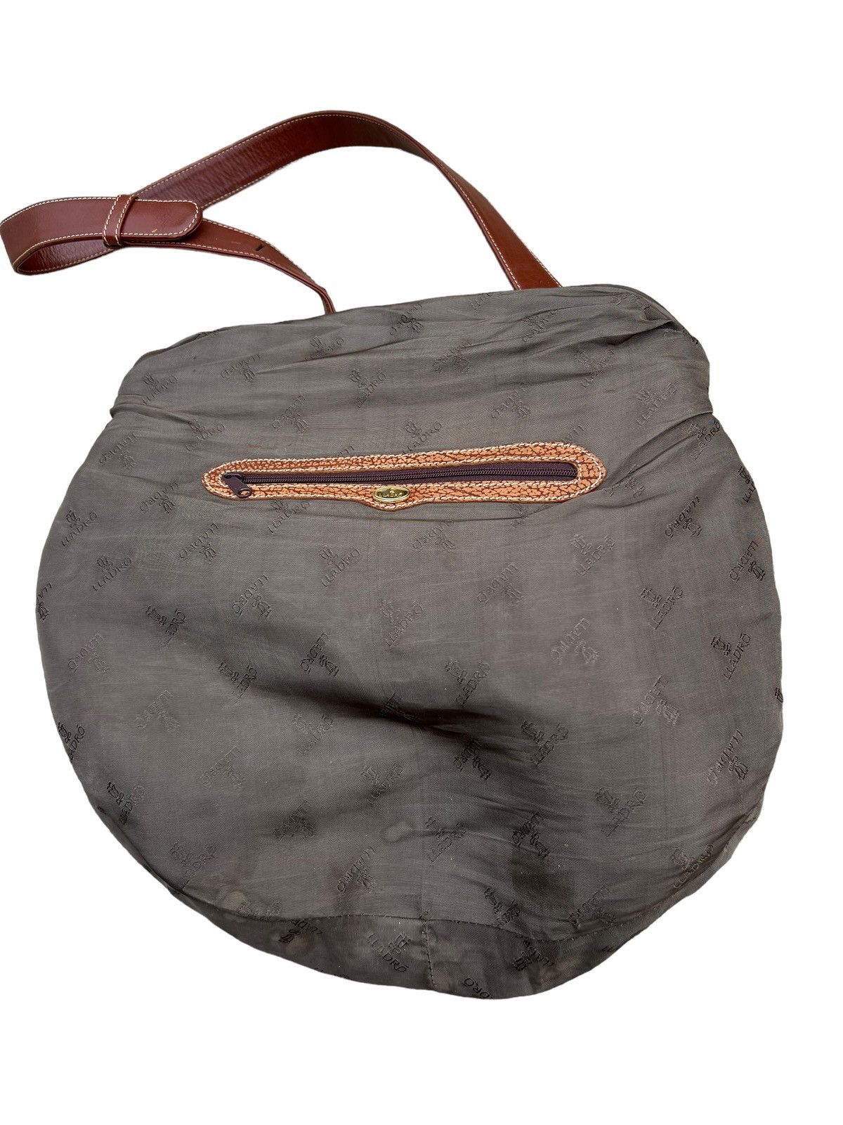 Leather Vintage LLADRO Stains Patina Huge Leather Bag Size ONE SIZE - 22 Thumbnail