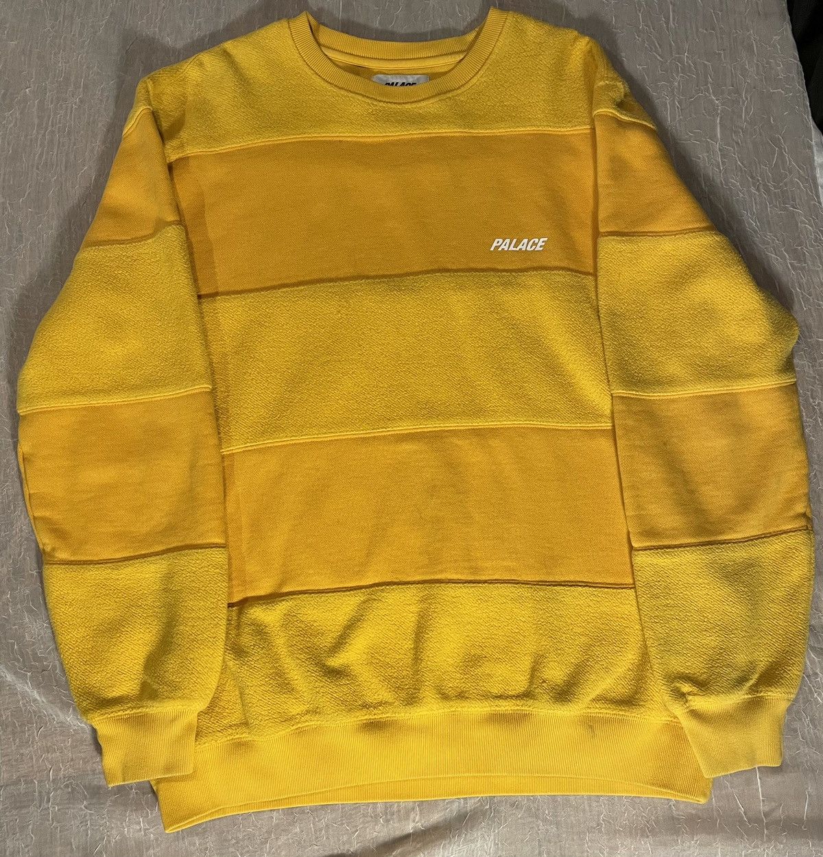 image of Palace Brusher Crew Sweater Size XL in Yellow, Men's