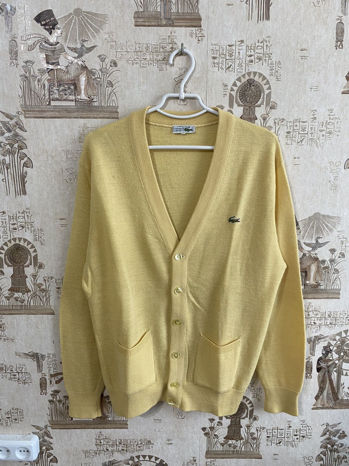 Lacoste × Vintage Vintage Lacoste Chemise Yellow Cardigan Button Up Sweater Size US L / EU 52-54 / 3 - 4 Thumbnail