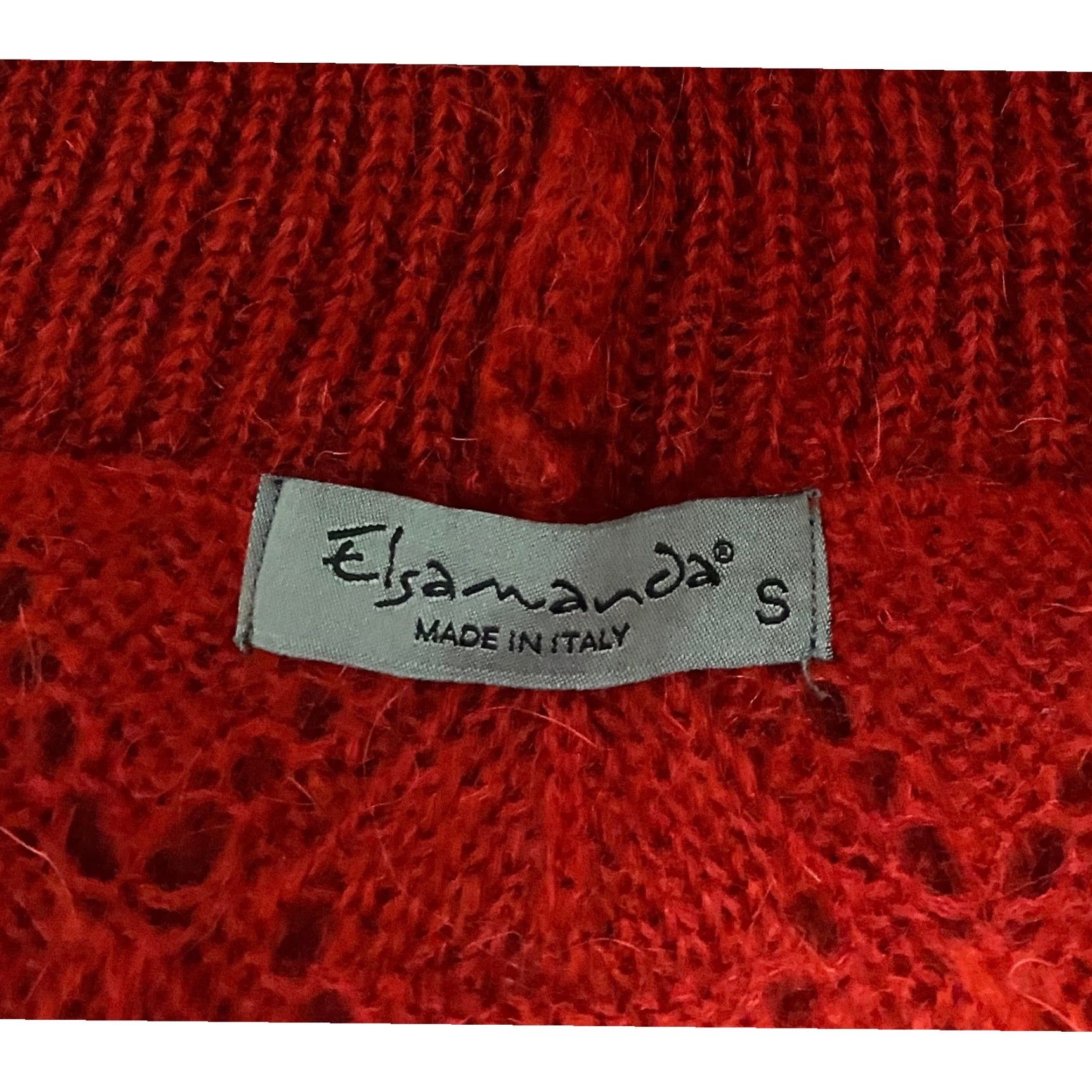 Vintage Elsamanda Red Italy Mohair Blend Knit Turtleneck Sweater Small Size S / US 4 / IT 40 - 2 Thumbnail
