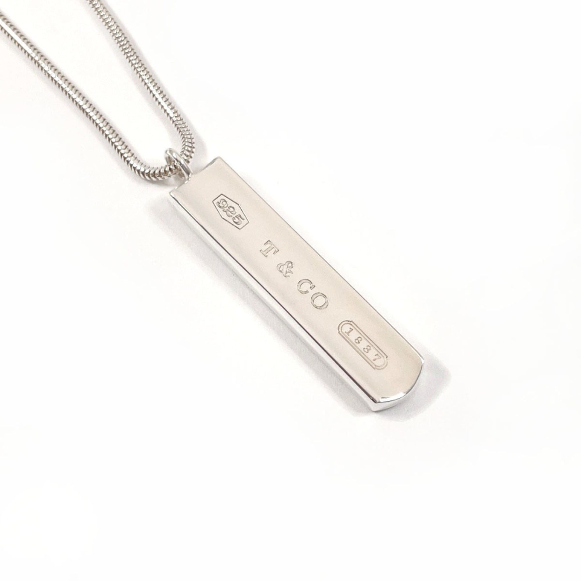 Tiffany & Co. TIFFANY & Co. 1837 Bar Pendant Necklace in Sterling Silver, Unisex Size ONE SIZE - 1 Thumbnail
