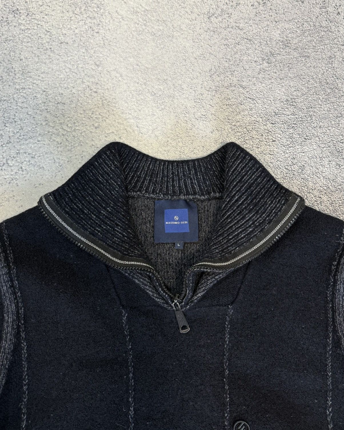 Massimo Osti Massimo Osti Wool Sweater MRS Italy Logo Knit Zip Collar Men Size US S / EU 44-46 / 1 - 7 Thumbnail