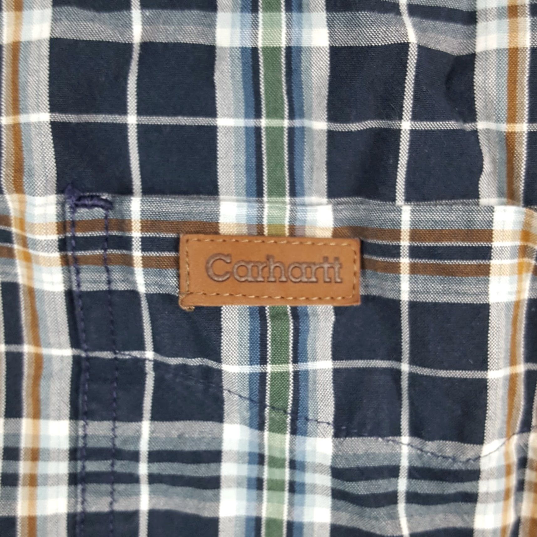Carhartt VINTAGE Carhartt Blue Plaid Short Sleeve Preppy Size L Button Up Collared Work Shirt Size US L / EU 52-54 / 3 - 5 Thumbnail