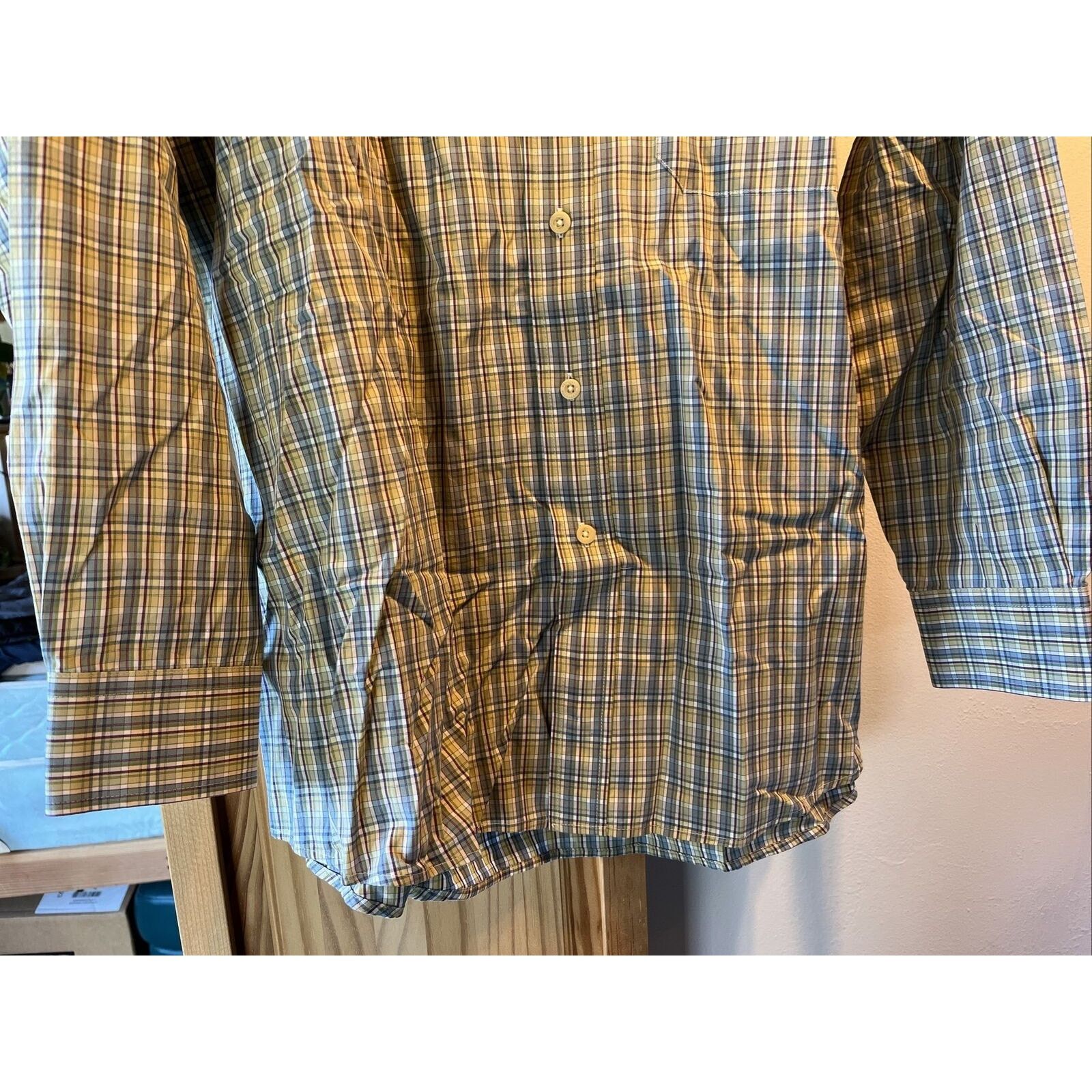 Pendleton Pendleton Men L Green Blue Check Broadway Cloth Cotton Shirt Size US L / EU 52-54 / 3 - 9 Thumbnail