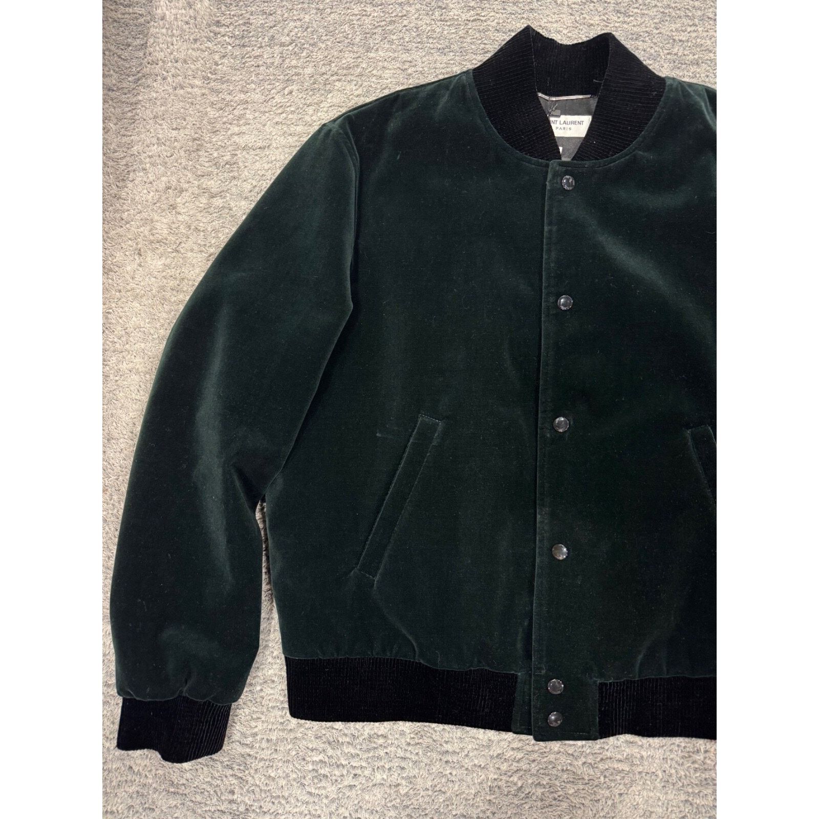 Yves Saint Laurent Saint Laurent Paris Teddy Green Velvet Bomber Jacket 54 Size US L / EU 52-54 / 3 - 8 Thumbnail