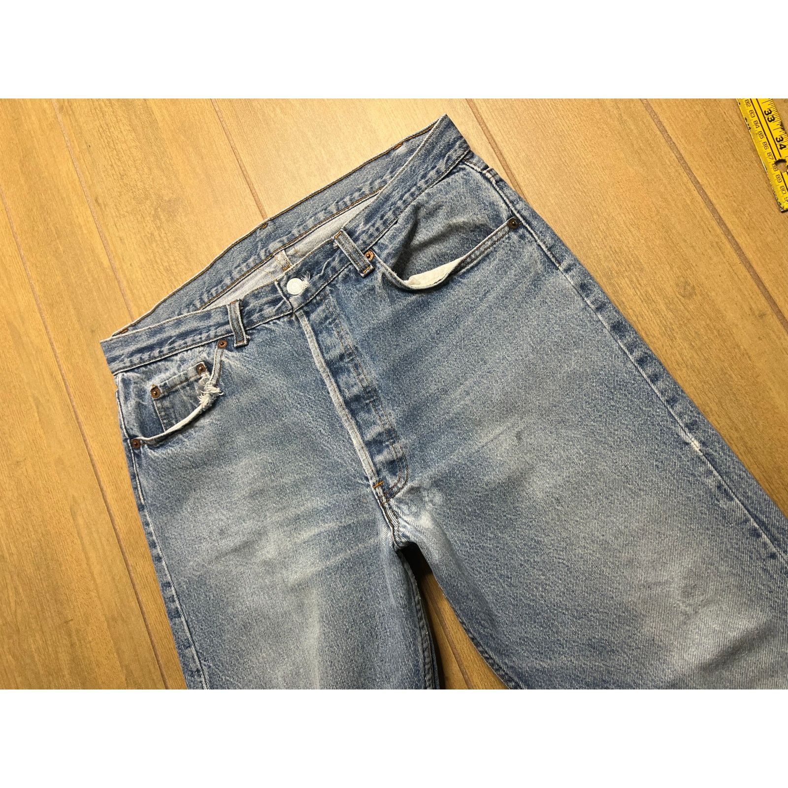 Levi's VTG Levi’s 501 Jeans USA Button Fly Faded Distressed 33x26 Size US 33 - 9 Thumbnail