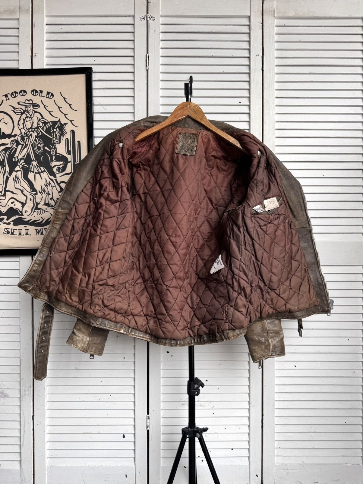 Genuine Leather Vintage German Cowhide Leather Motorcycle Jacket Distressed Size US L / EU 52-54 / 3 - 18 Thumbnail