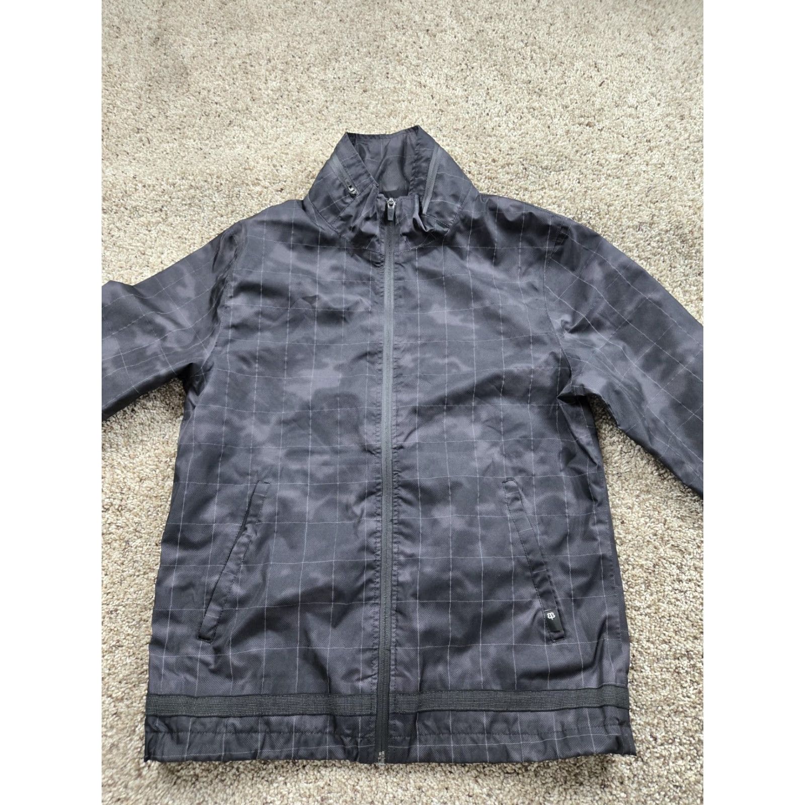 Vintage MPG x Betabrand Jacket Small Black Reversible Reflective Grid Plaid Full Zip Mens Size US S / EU 44-46 / 1 - 4 Thumbnail