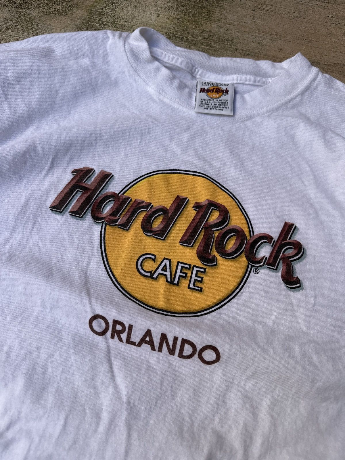 Hard Rock Cafe × Harley Davidson × Vintage Vintage 90s Hard Rock Cafe Orlando White T-Shirt Size US L / EU 52-54 / 3 - 2 Thumbnail