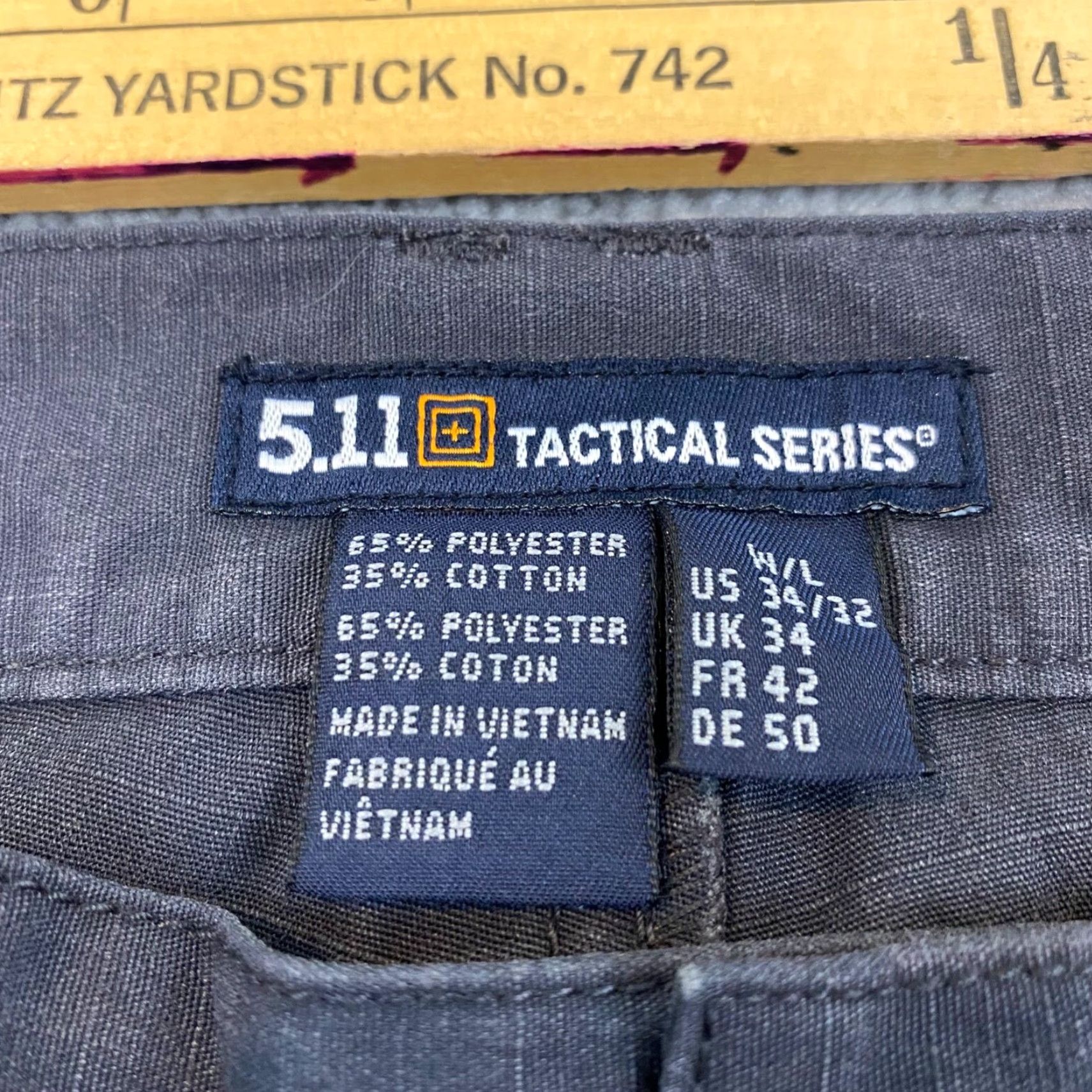 Vintage 5.11 Tactical Pants 34x 33 Gray Flat Front Utility Pockets Workwear Cargo Mens Size US 34 / EU 50 - 5 Thumbnail