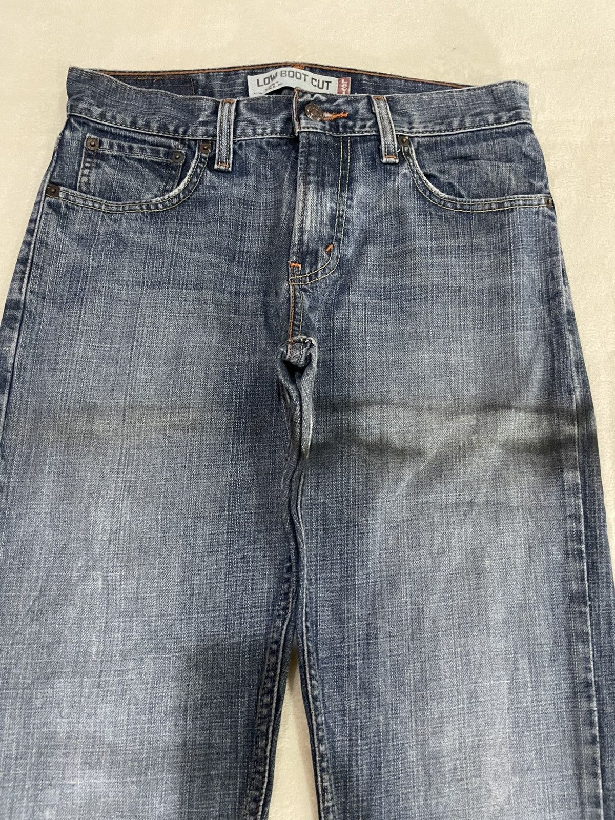 Levi's Vintage Levi’s Low Boot Cut Distressed Denim Jeans Size US 30 / EU 46 - 2 Thumbnail