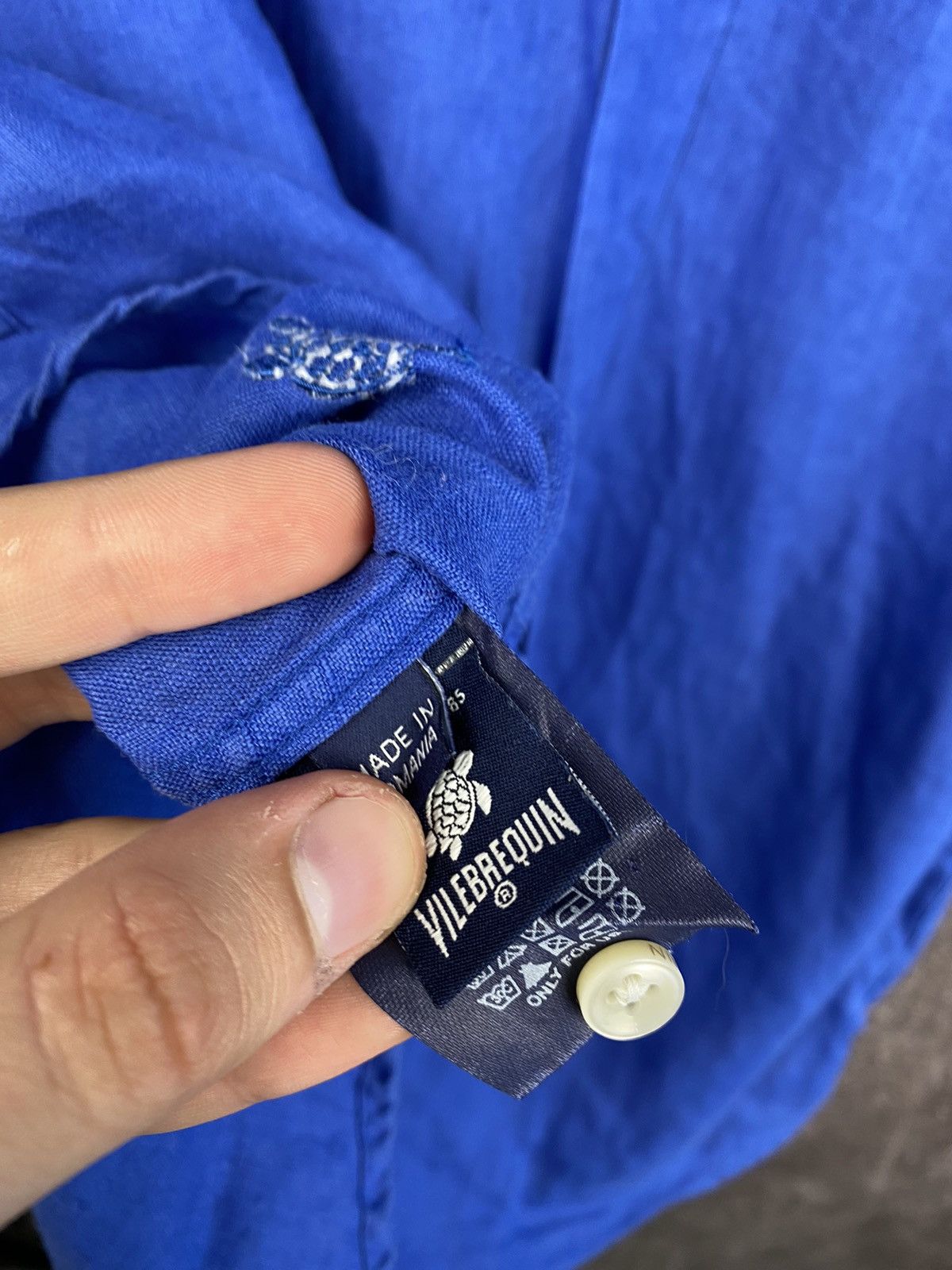 Designer × Vilebrequin Vilebrequin Linen Button Up Shirt Mens XL Hot Blue Size US XL / EU 56 / 4 - 6 Thumbnail