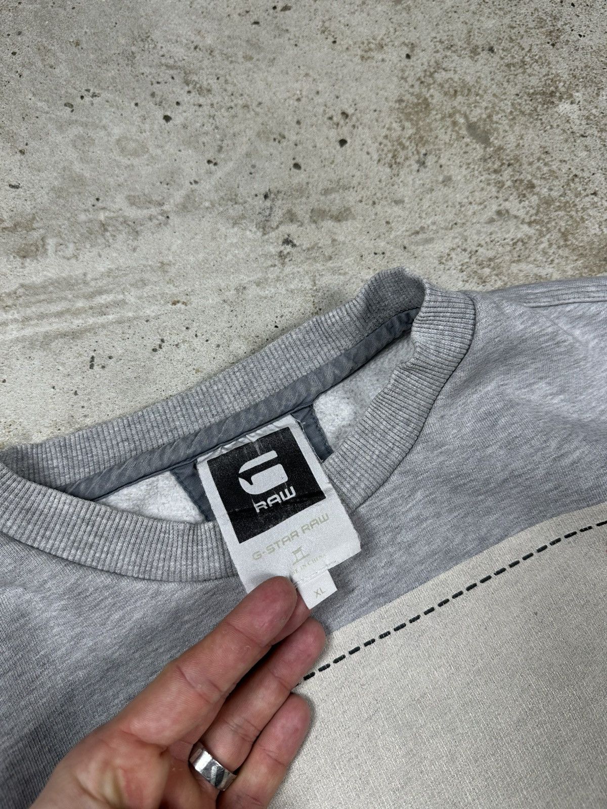 G-Star × Japanese Brand × Vintage Vintage Y2K G Star Raw 3301 Grey Crewneck Sweatshirt Size US XL / EU 56 / 4 - 5 Thumbnail