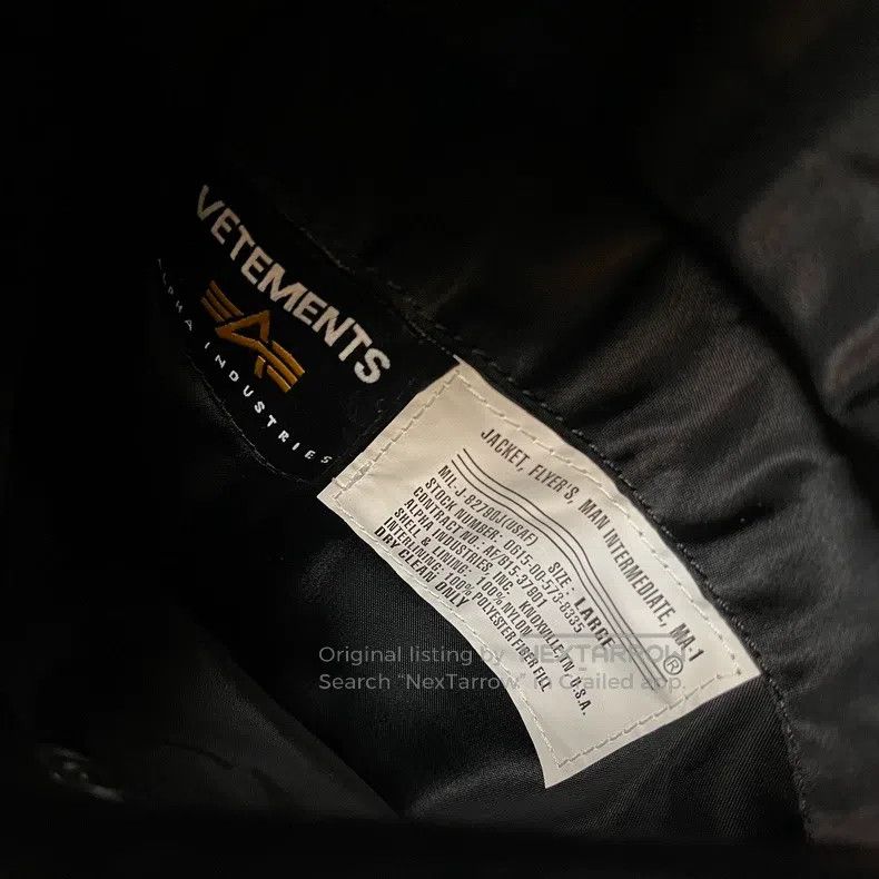 Vetements Vetements Joint-branded oversized flight jacket Size US L / EU 52-54 / 3 - 7 Thumbnail