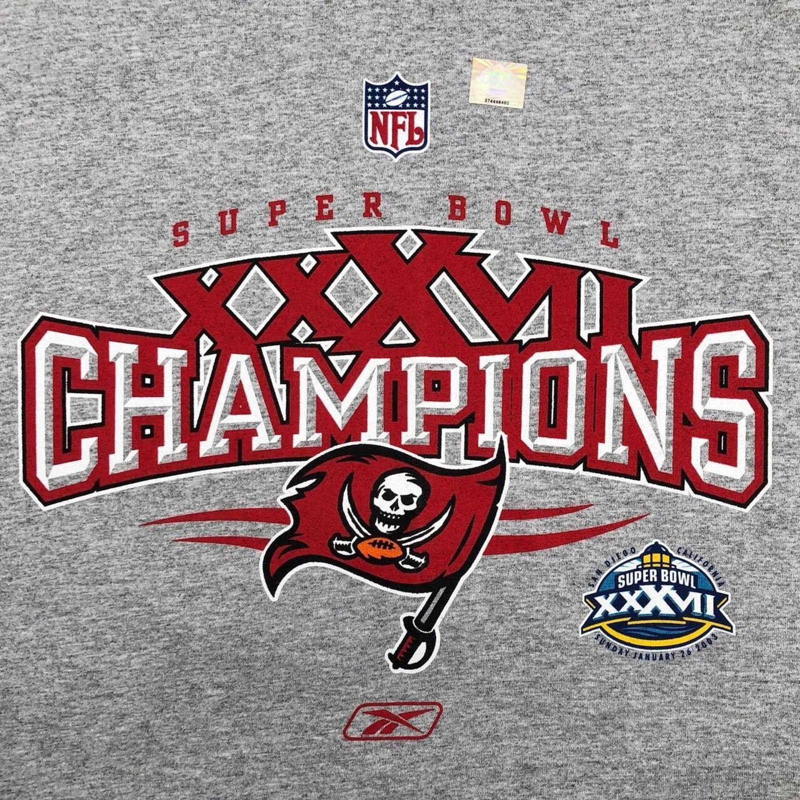 Vintage Super Bowl XXXVII 2003 Tampa Bay Buccaneers Champions Size US M / EU 48-50 / 2 - 2 Thumbnail