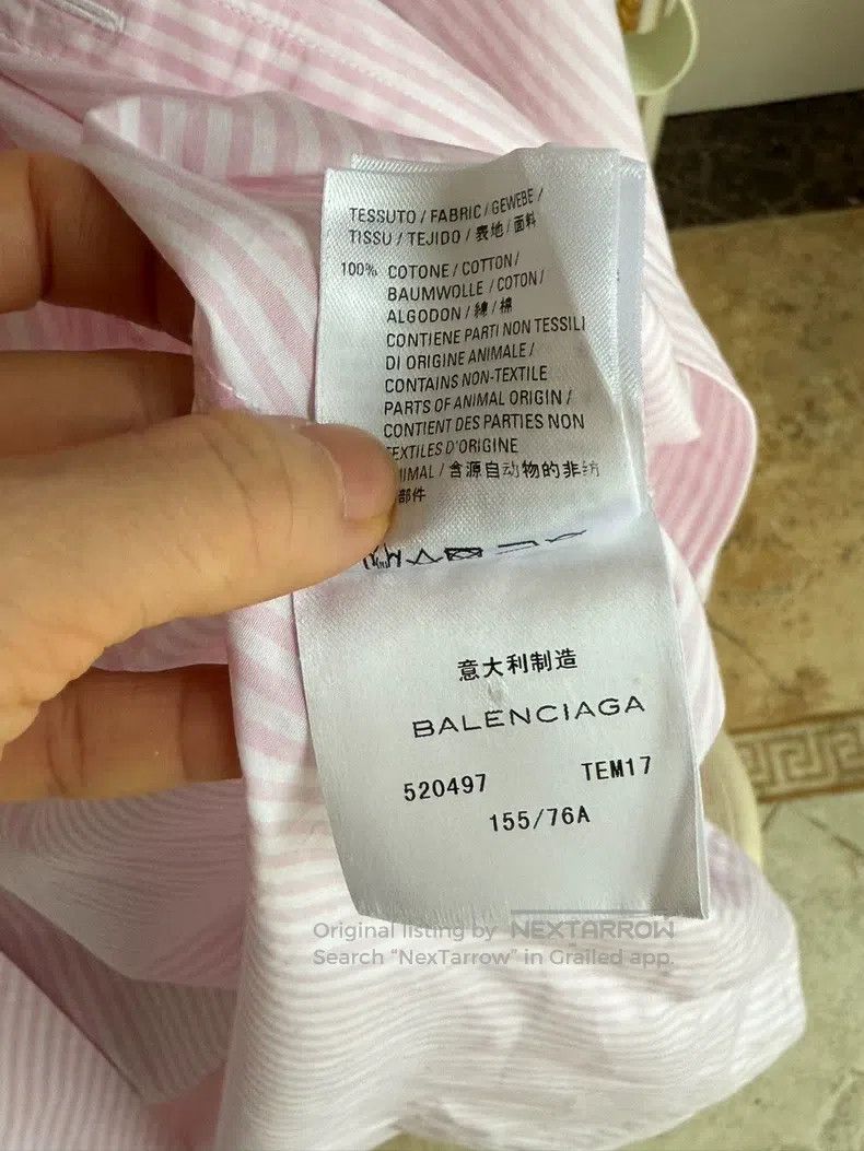 Balenciaga Balenciaga Pink back logo striped shirt Size 4XL / US 24-26 - 8 Thumbnail