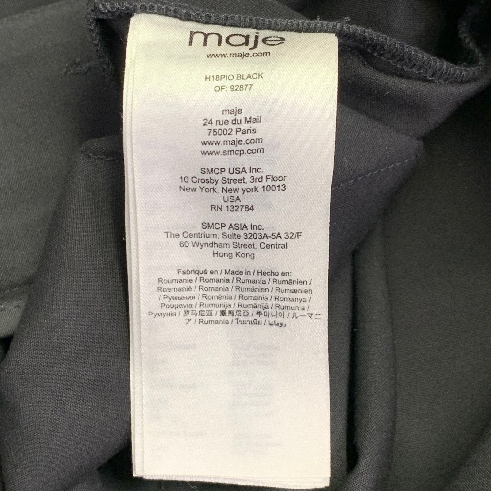 Maje MAJE Size 2 Black Cotton Blend High Waisted Casual Pants Size 26" / US 2 / IT 38 - 4 Thumbnail
