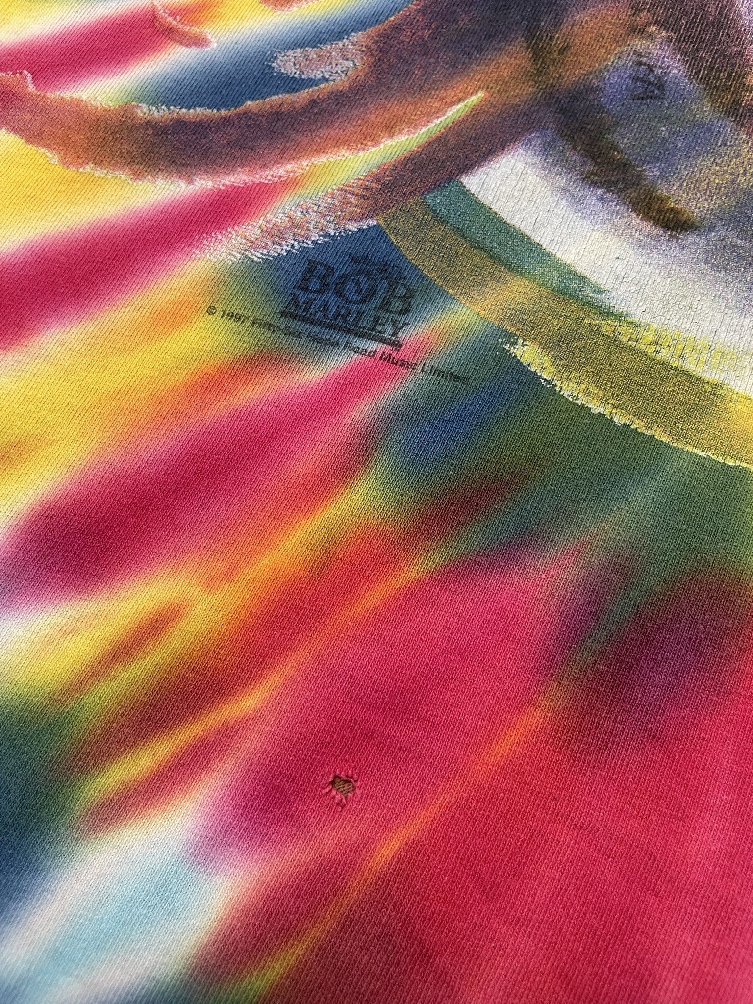 Delta Vintage 90s Bob Marley "Kaya" Tie-Dye Graphic T-Shirt Size US XL / EU 56 / 4 - 2 Thumbnail