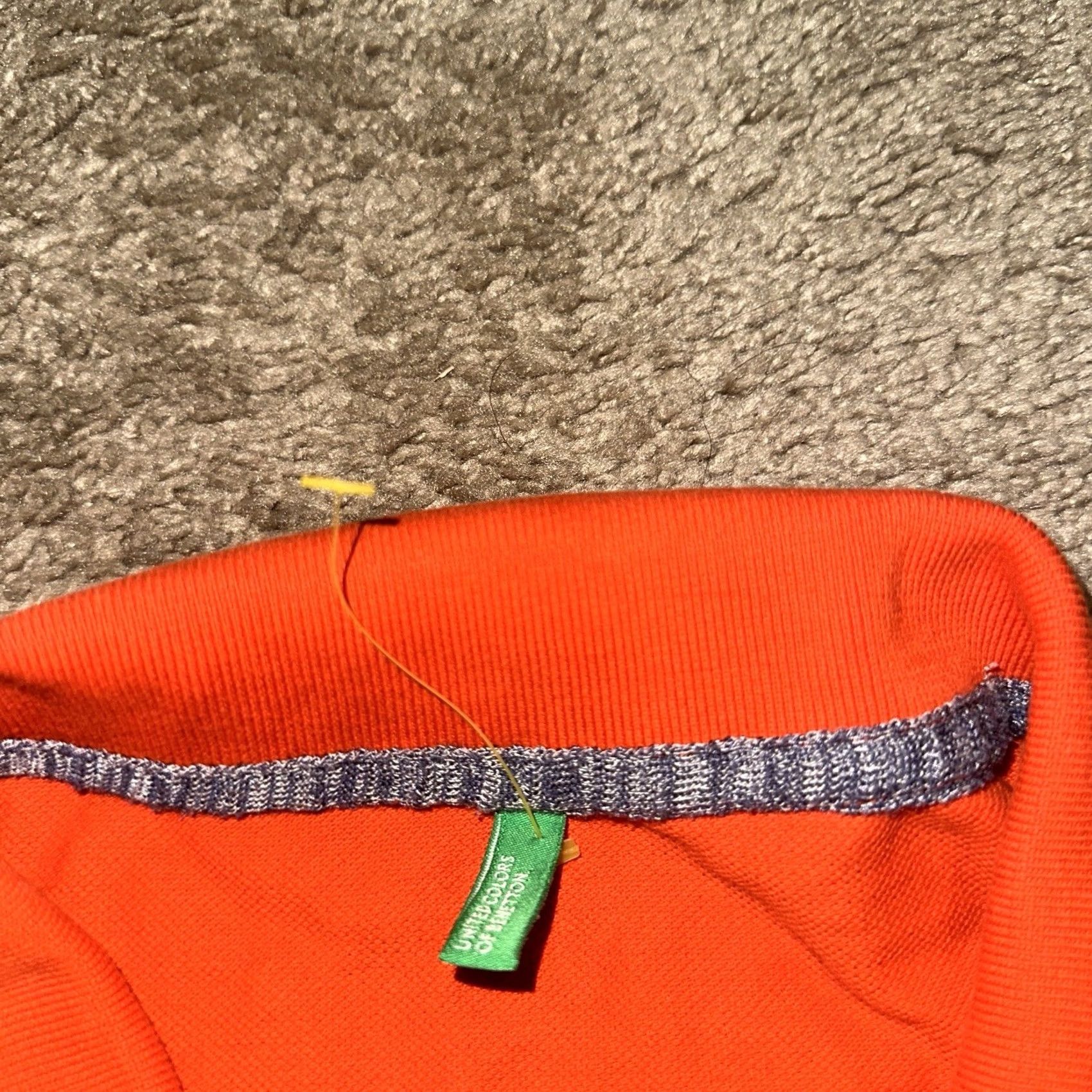 United Colors Of Benetton United Colors of Benetton Polo Shirt Mens 2XL Orange Solid Knit Cotton Golf Casual Preppy Size US XXL / EU 58 / 5 - 4 Thumbnail