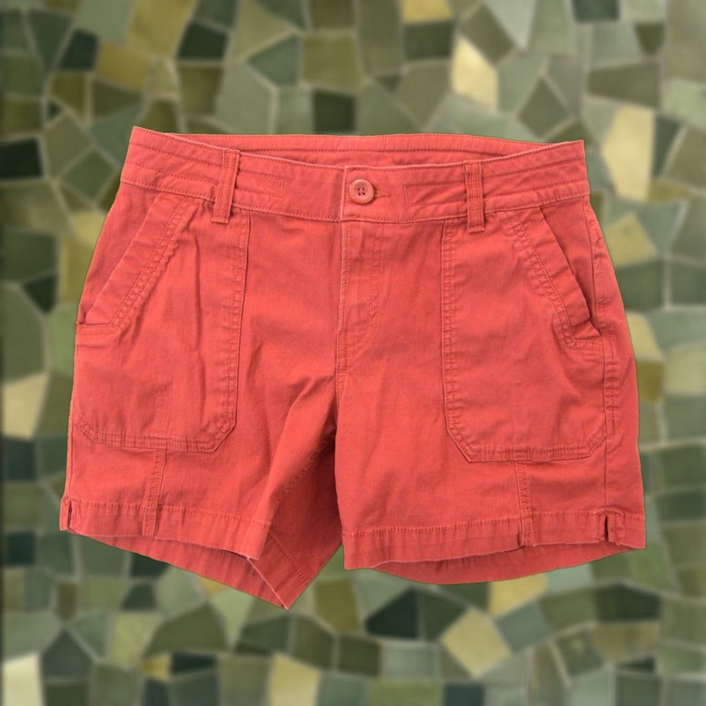 Prana VINTAGE PrAna Rust Orange Cotton Stretch Hike Active 4 Pocket Chino Short Women 4 Size 27" / US 4 / IT 40 - 1 Thumbnail