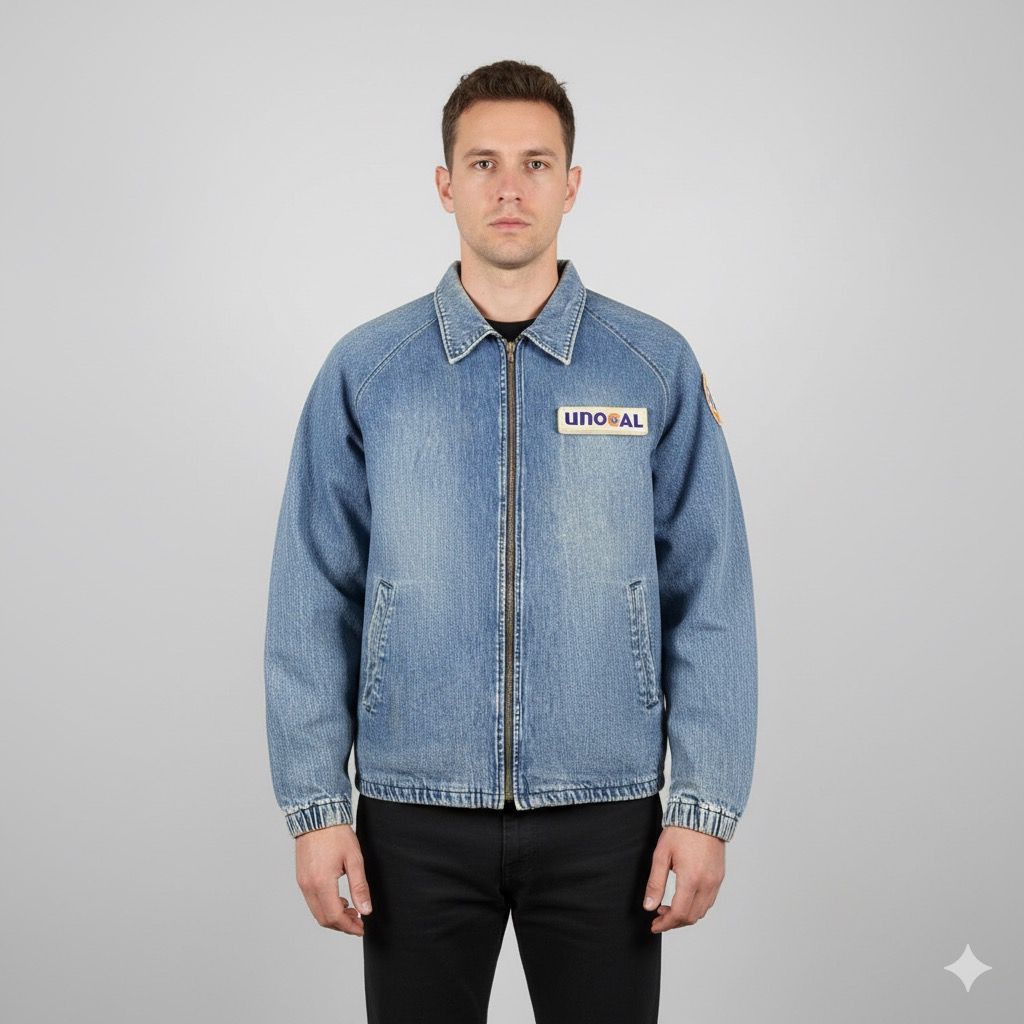 Japanese Brand Vintage 90s Lubricant 76 Blanket Denim Jacket Size US L / EU 52-54 / 3 - 1 Thumbnail