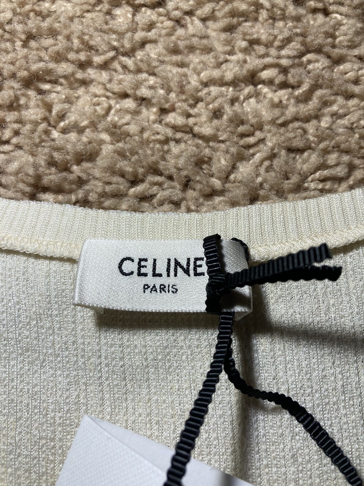Celine × Hedi Slimane New AW23 Celine Silk Sequin Tank Top Cream 2023 Hedi Slimane Size US M / EU 48-50 / 2 - 2 Thumbnail