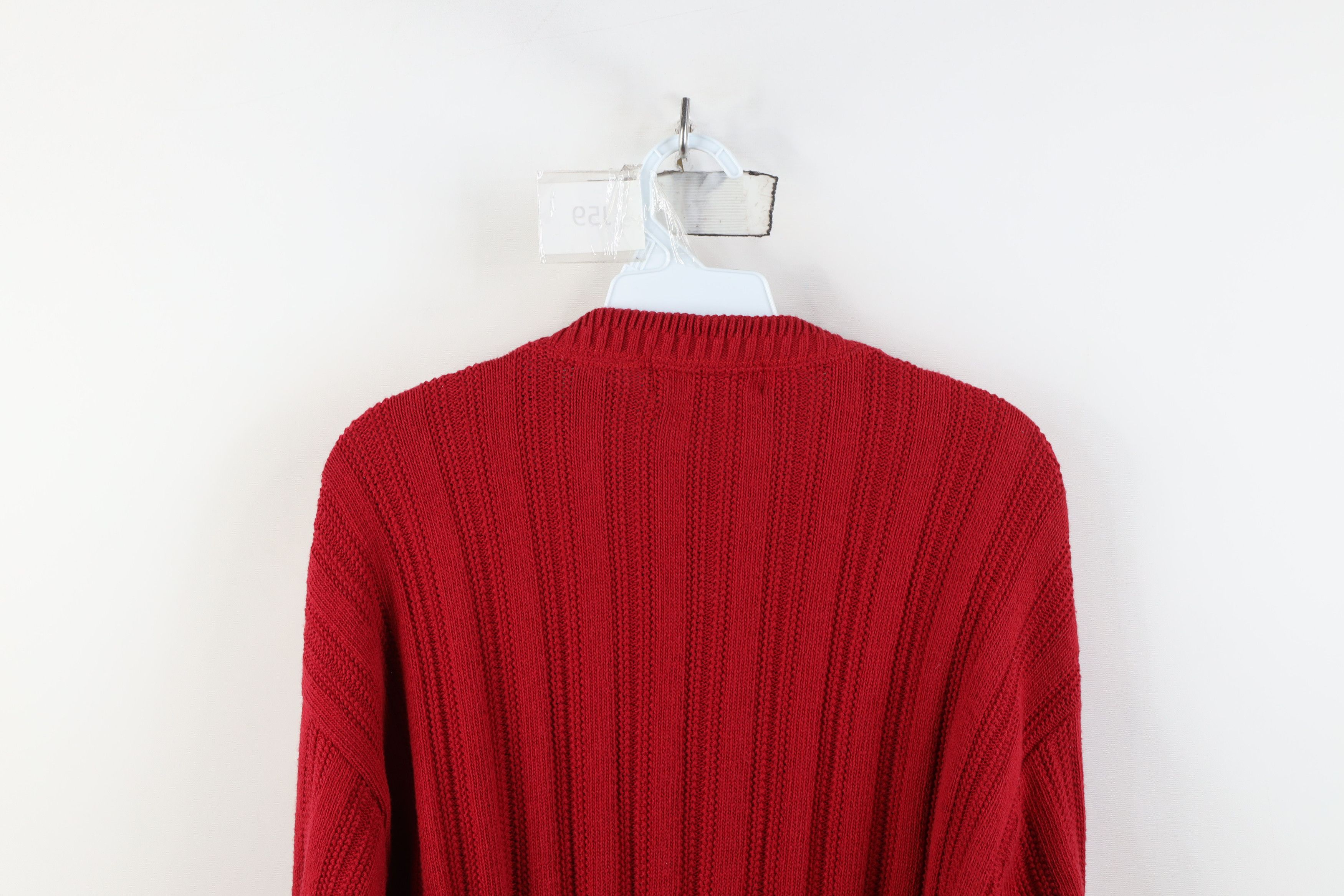Vintage Deadstock Vintage 90s Streetwear Ribbed Knit Sweater Red USA Size US XL / EU 56 / 4 - 10 Thumbnail