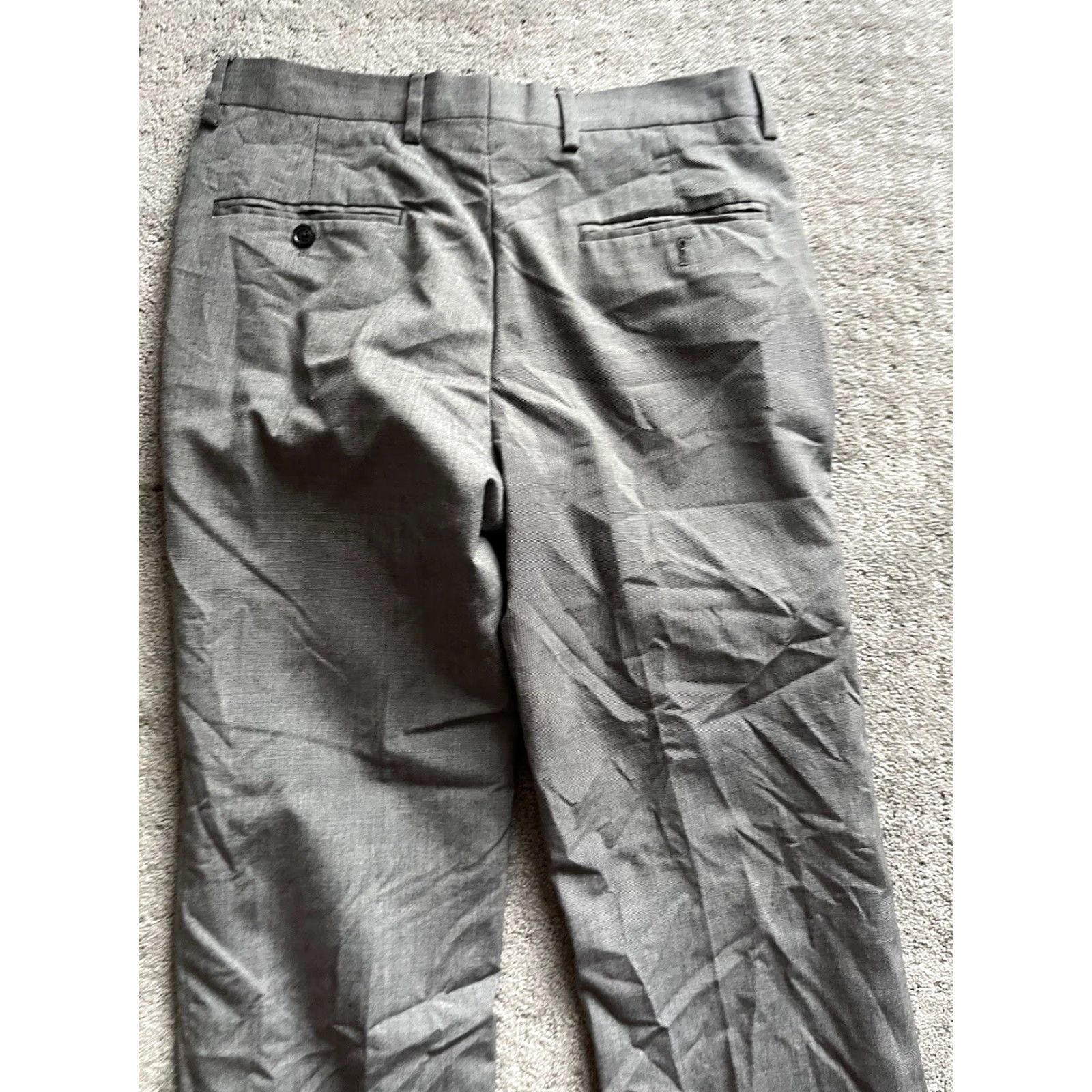 Tommy Hilfiger Tommy Hilfiger Pants Mens 32x30 Flat Front Straight Leg Gray Sol Polyester Blend Size US 32 / EU 48 - 4 Thumbnail